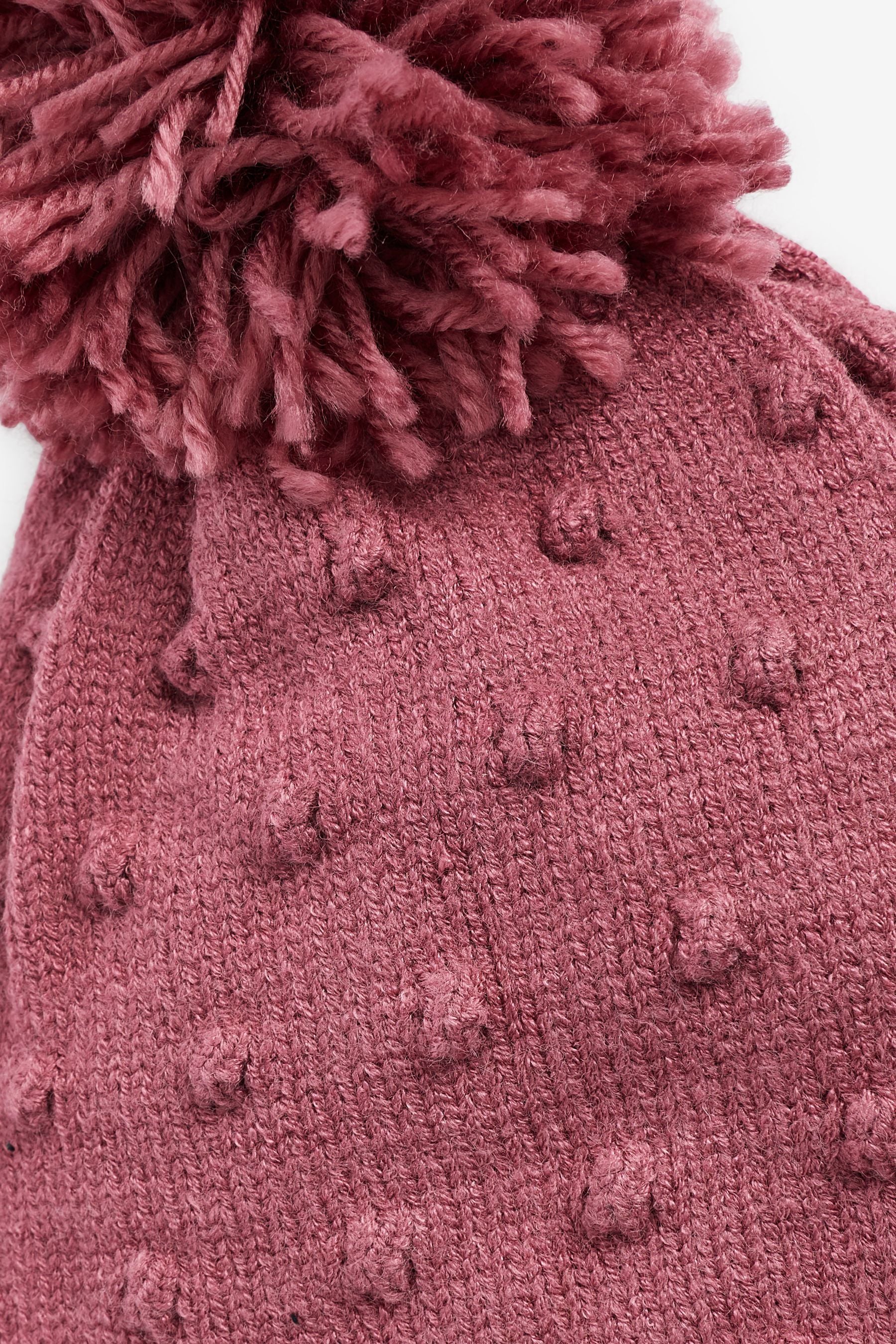 Pink Lightweight Knitted Pom Pom Hat (3mths-10yrs)