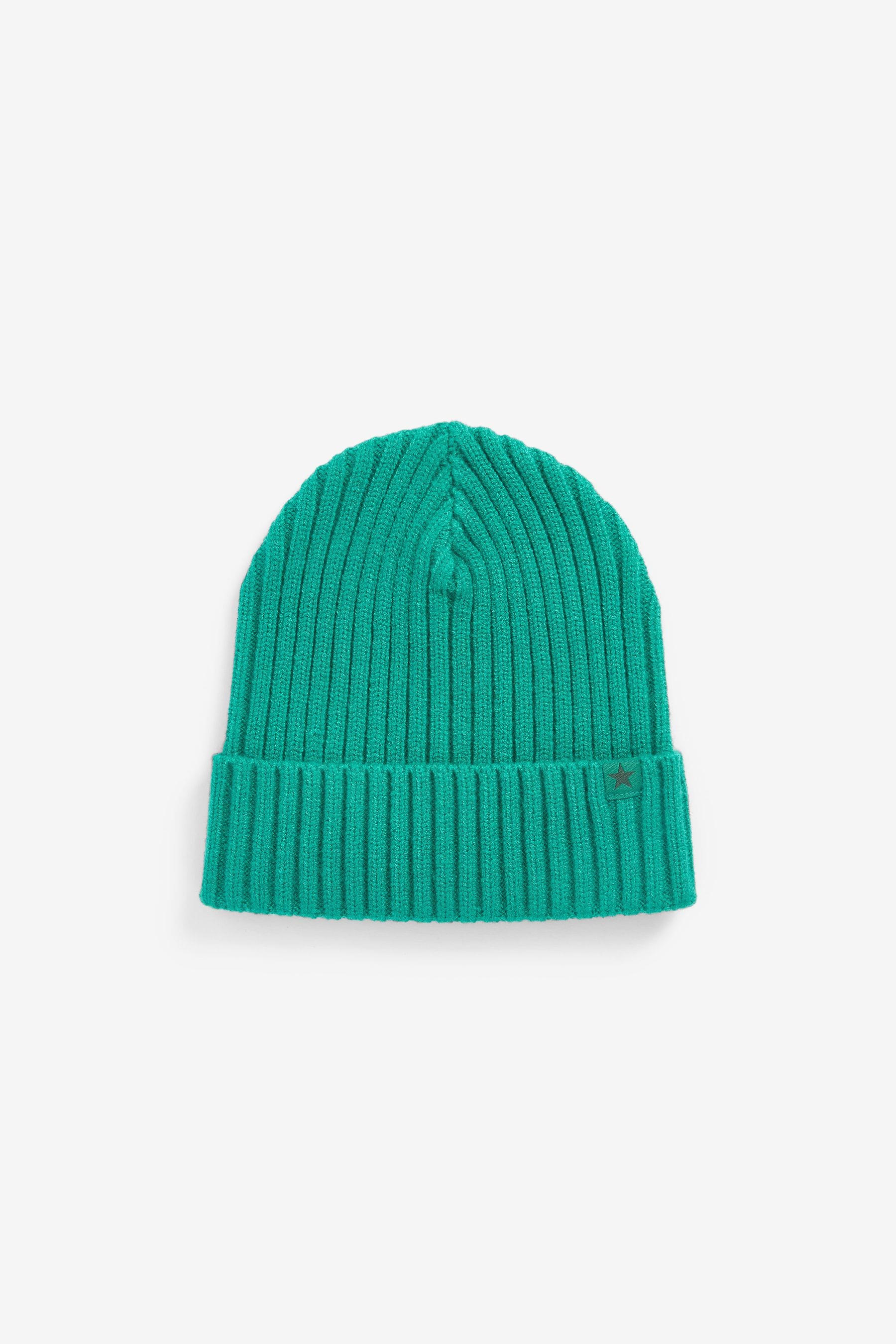 Green Rib Beanie Hat (1-16yrs)