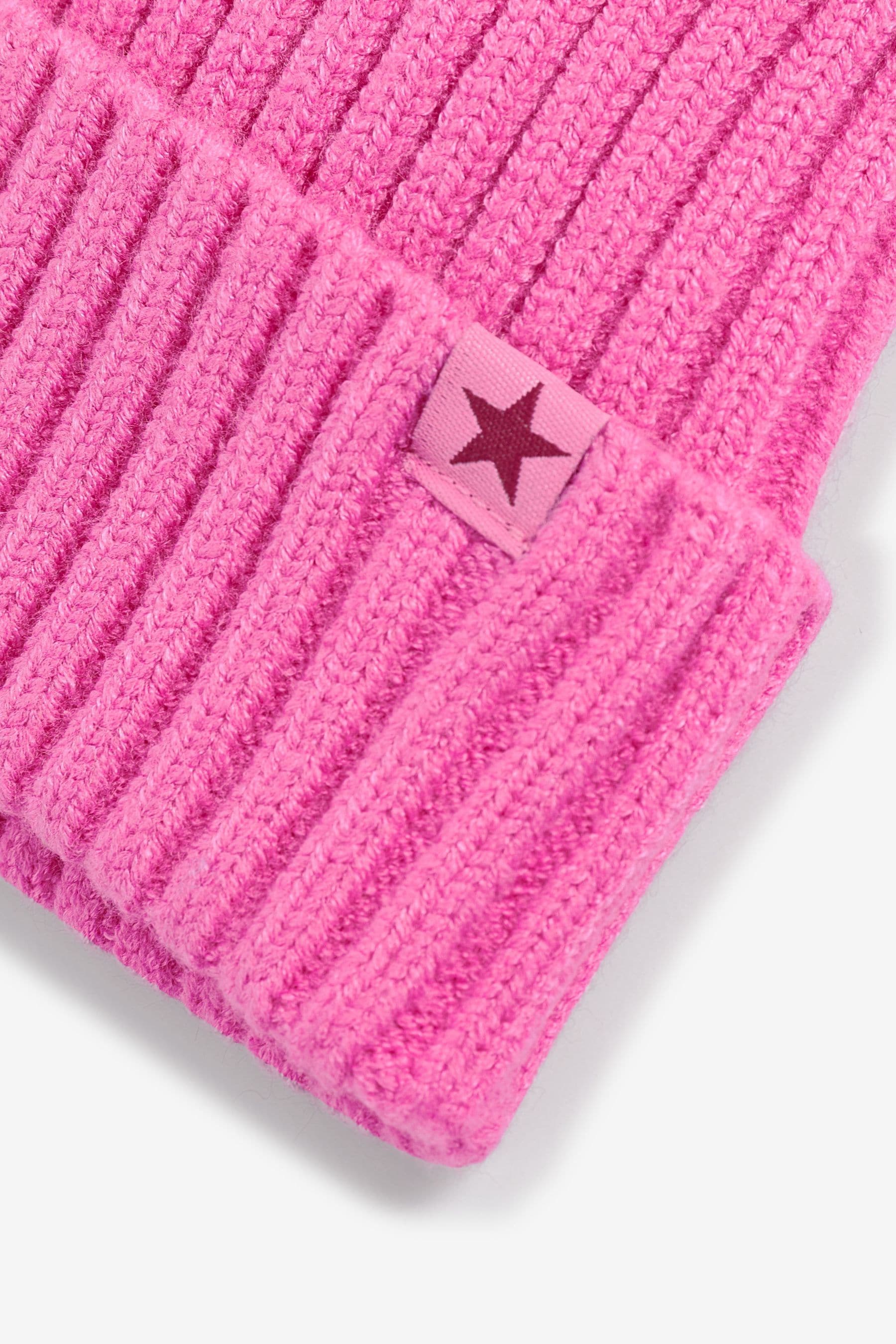 Bright Pink Rib Beanie Hat (1-16yrs)