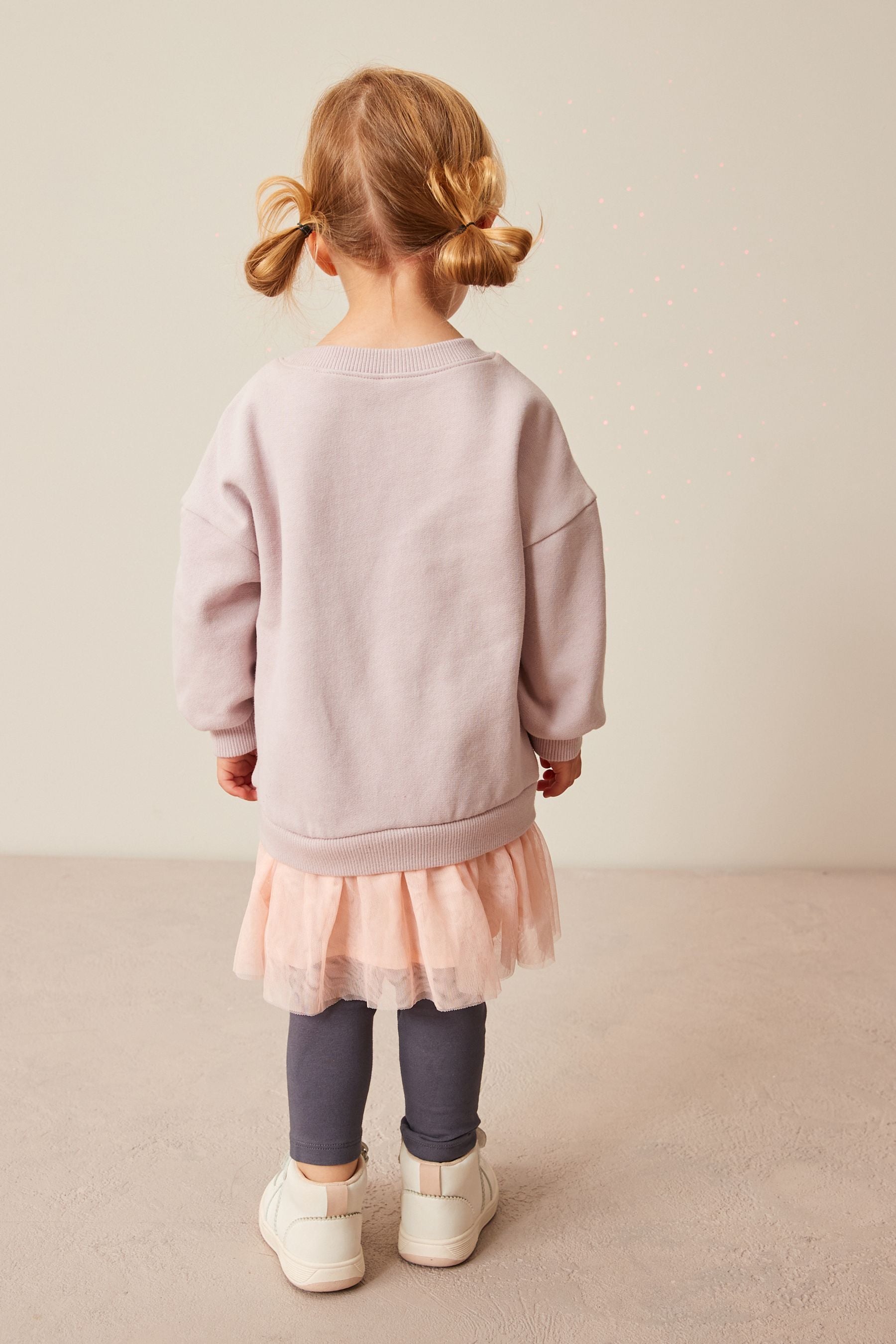 Neutral 2-In-1 Sequin Sweatshirt Party Dress (3mths-7yrs)