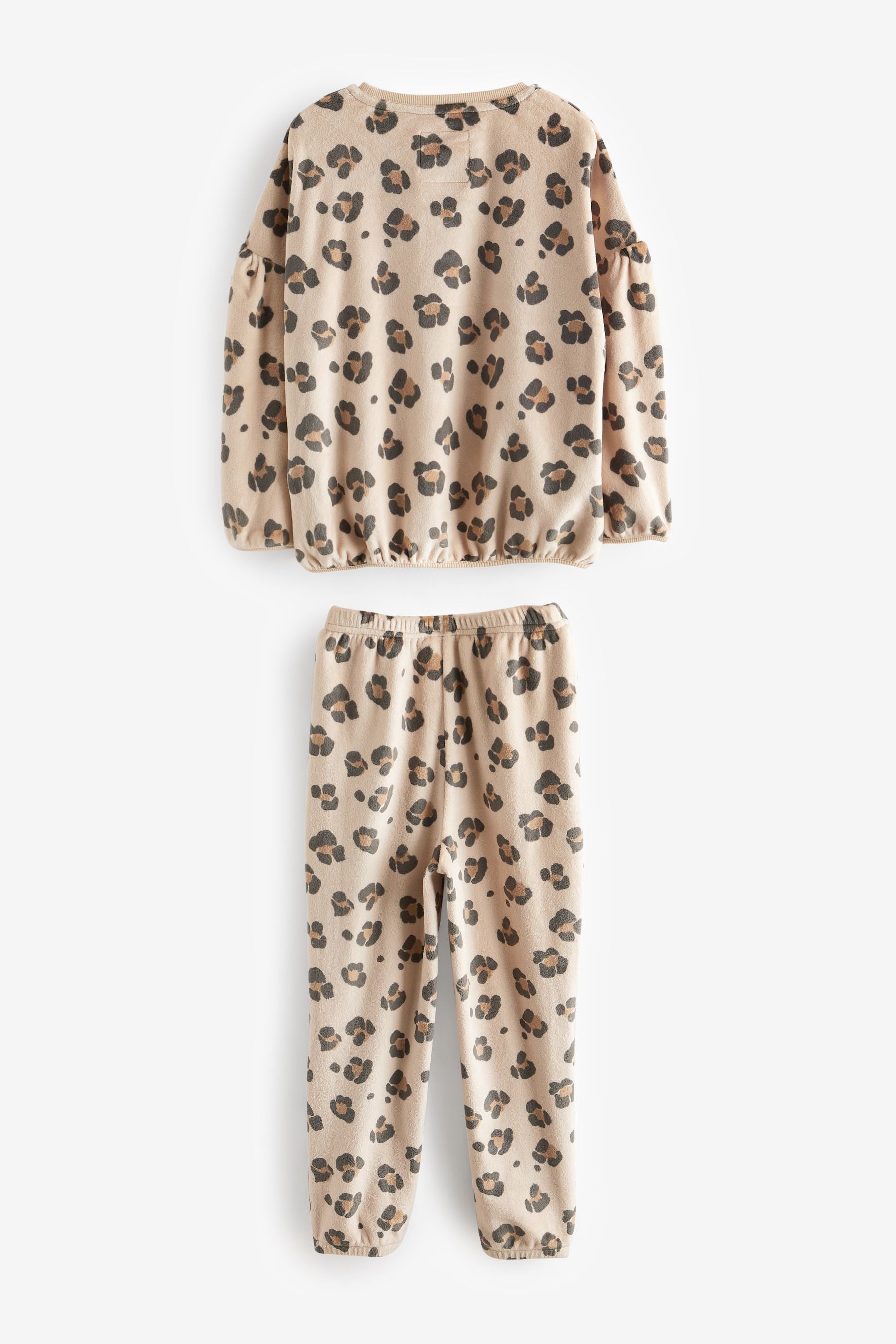 Neutral Animal Print Cosy Fleece Pyjamas (3-16yrs)