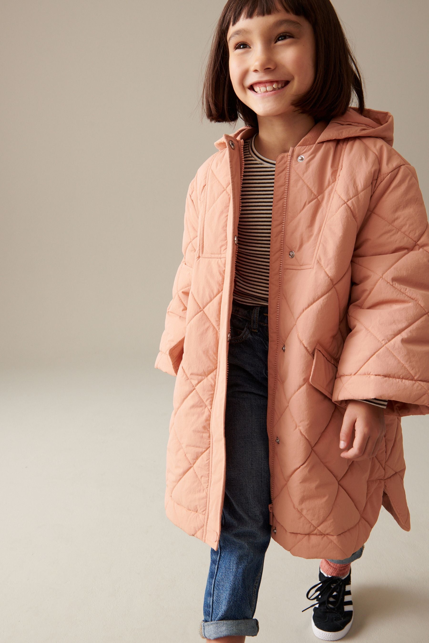 Peach Pink Shower Resistant Padded Coat (3-16yrs)