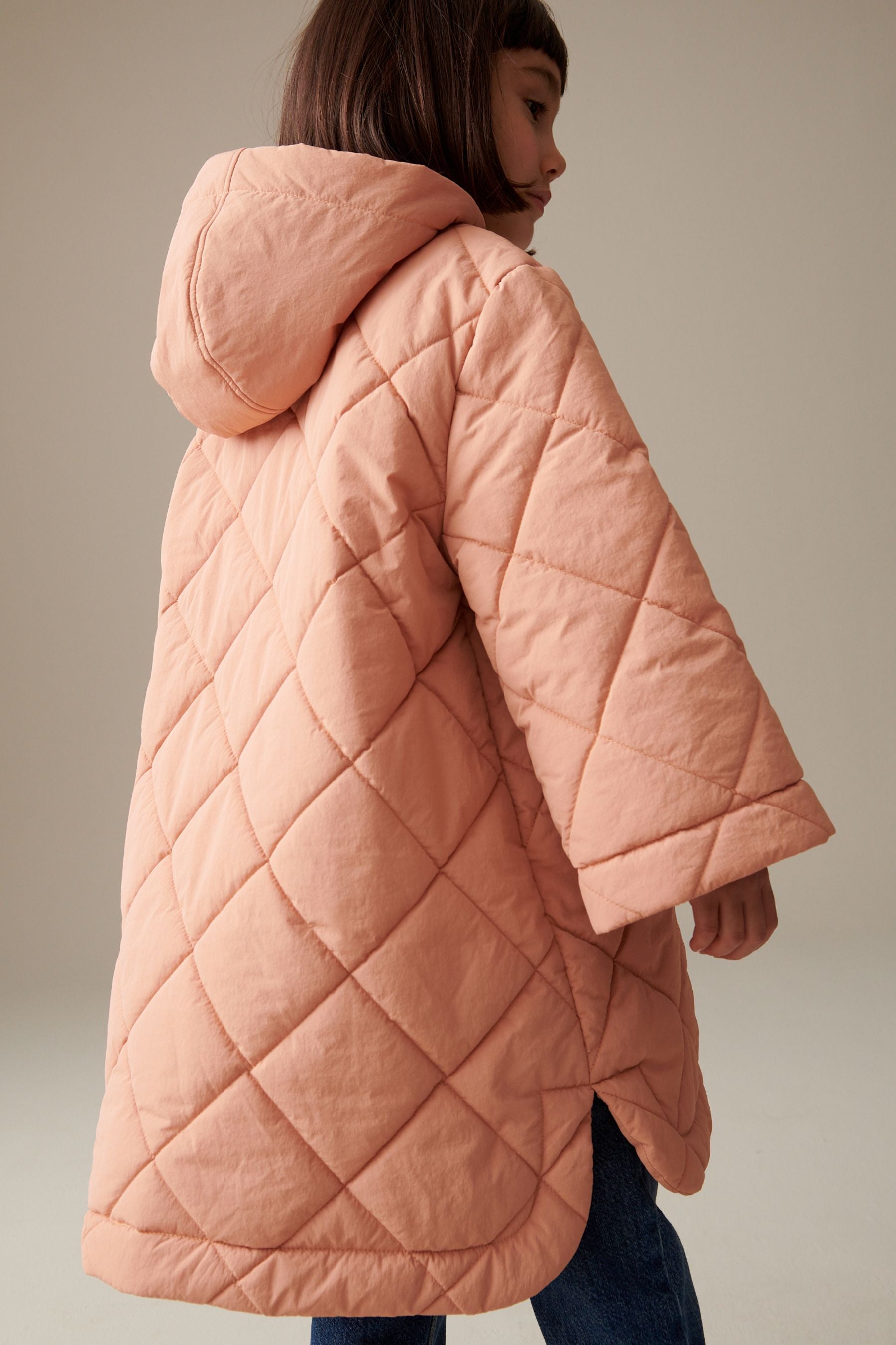 Peach Pink Shower Resistant Padded Coat (3-16yrs)