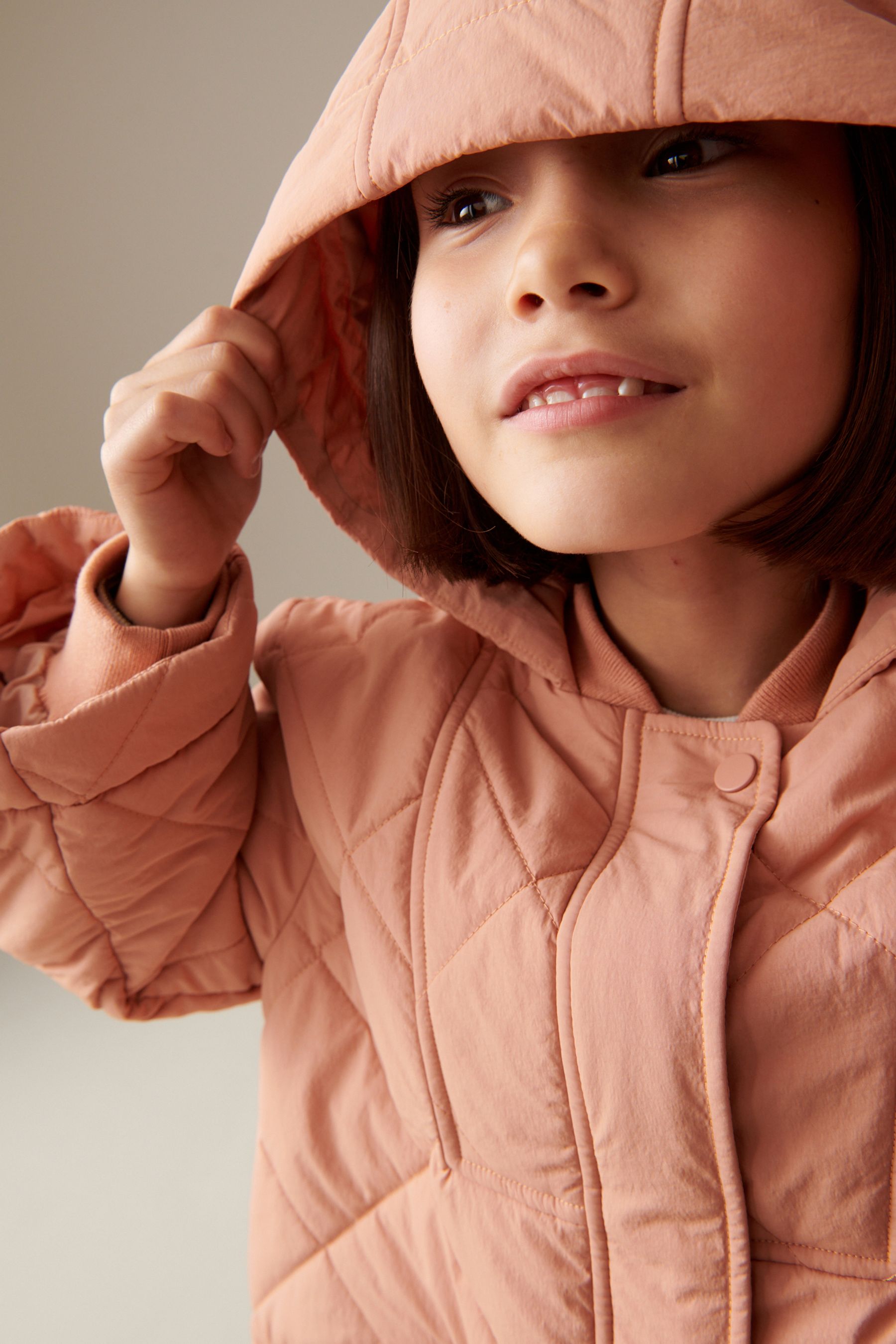 Peach Pink Shower Resistant Padded Coat (3-16yrs)