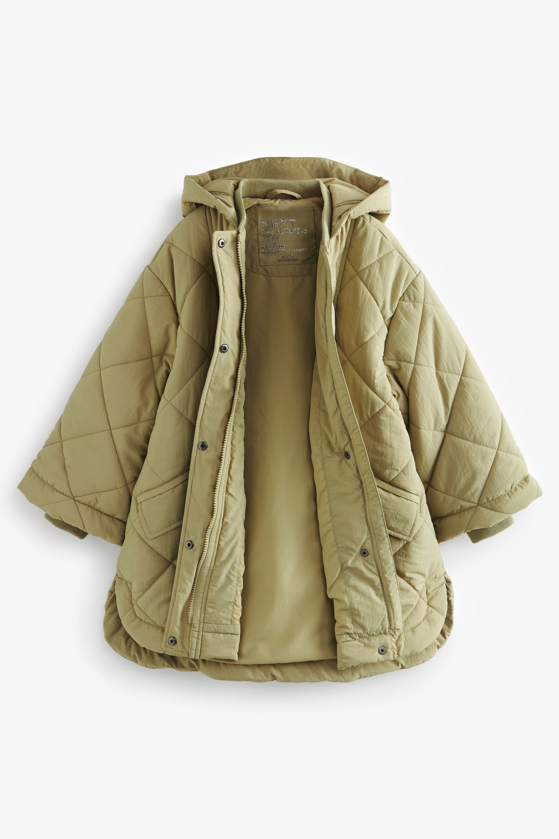 Khaki Green Shower Resistant Padded Coat (3-16yrs)