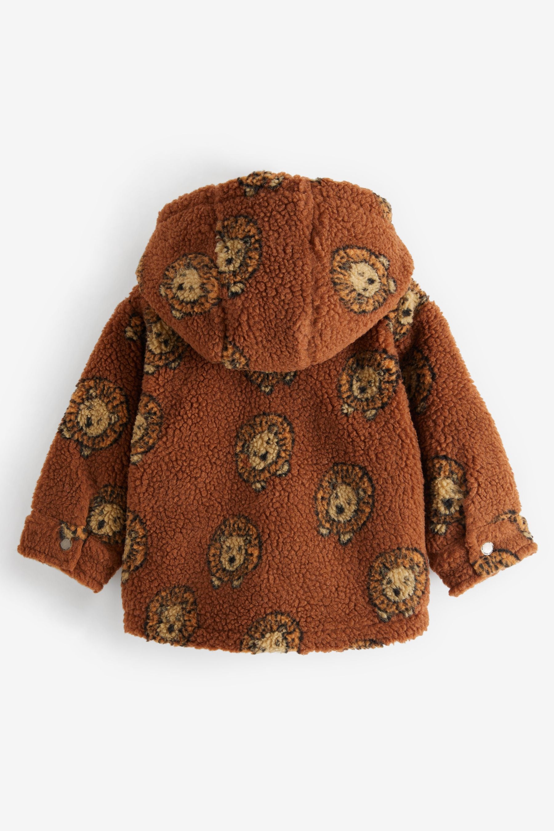 Rust Brown Lion Hooded Cosy Borg Shacket (3mths-7yrs)