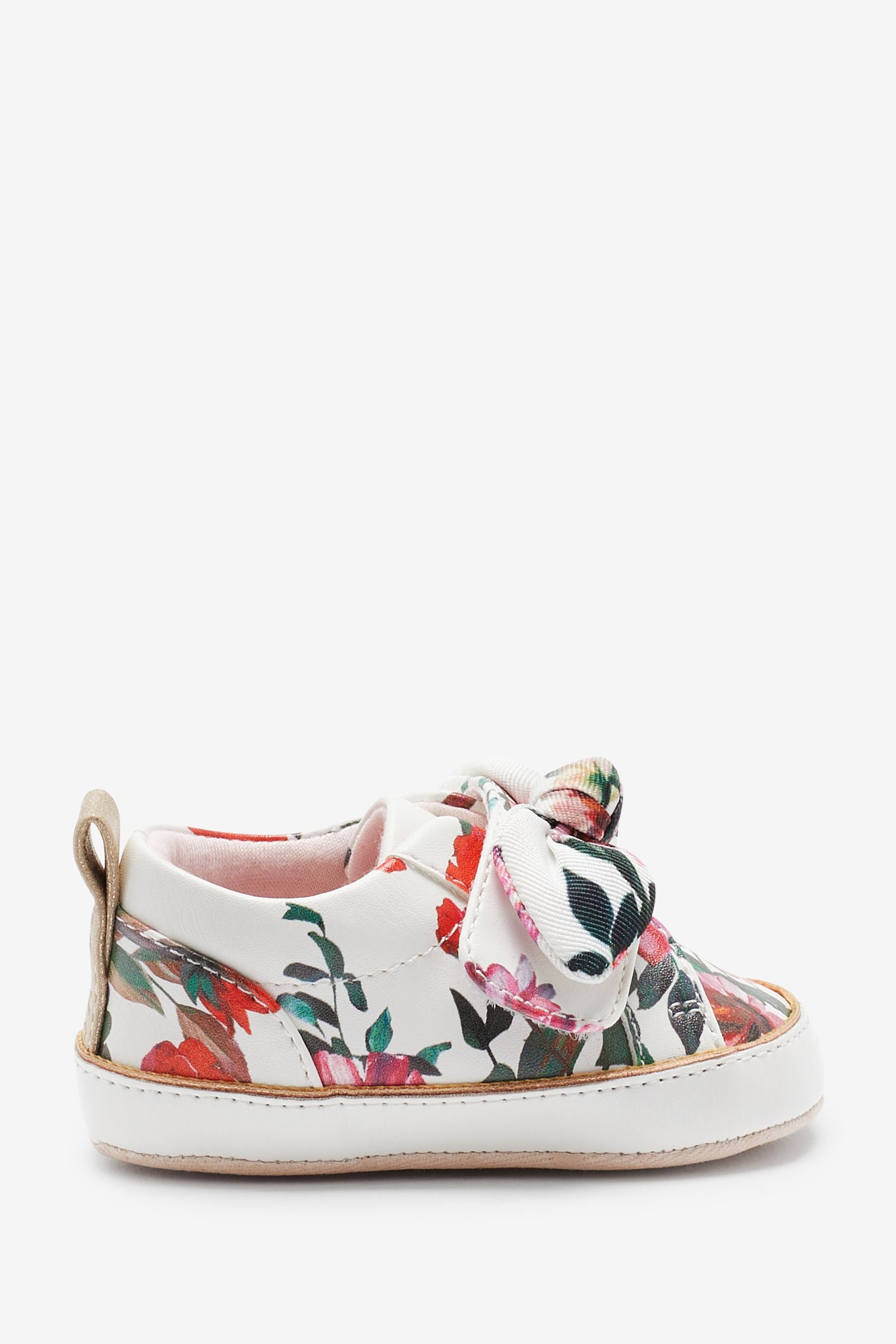 White Baker by Ted Baker White Print Bow Trainers