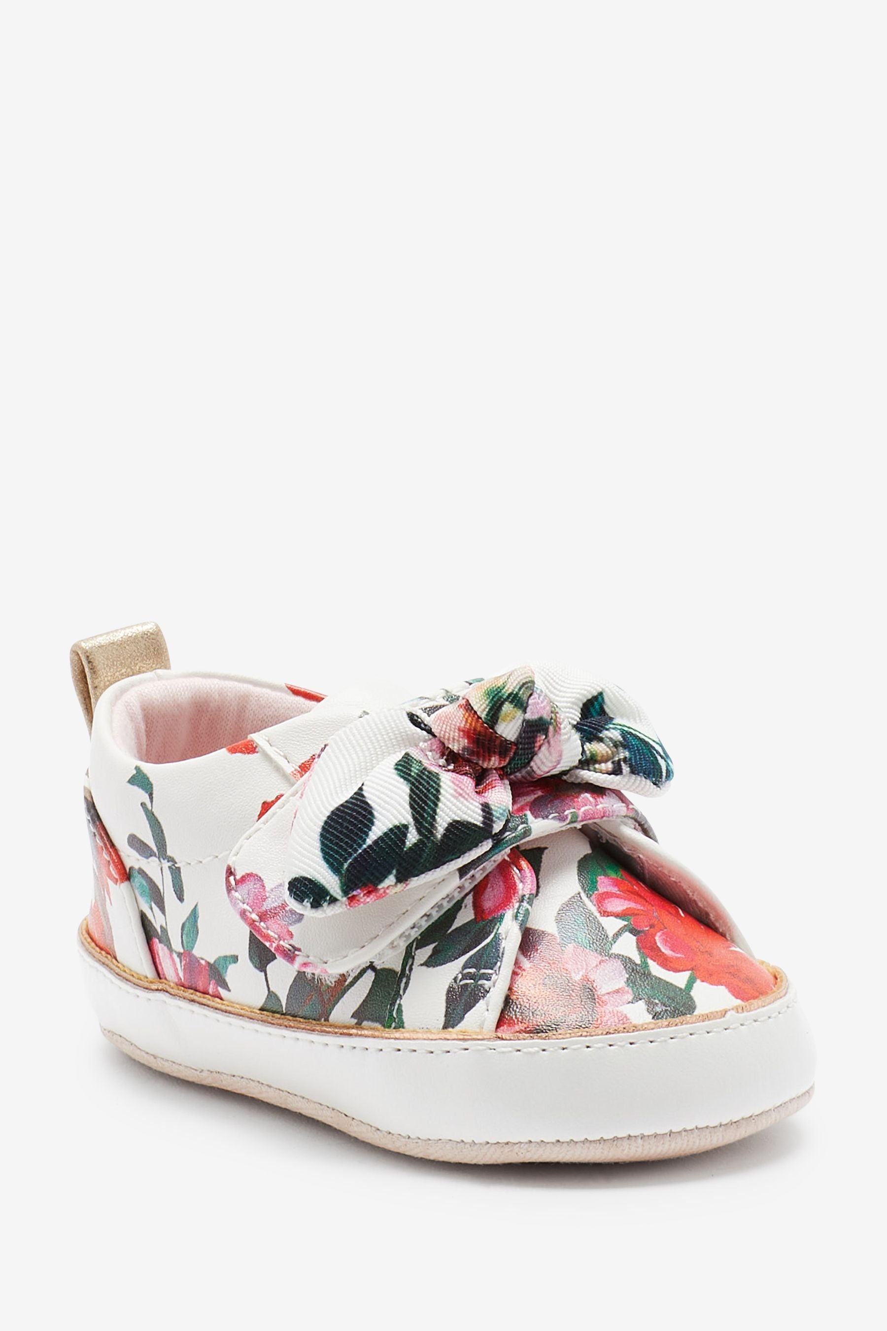 White Baker by Ted Baker White Print Bow Trainers