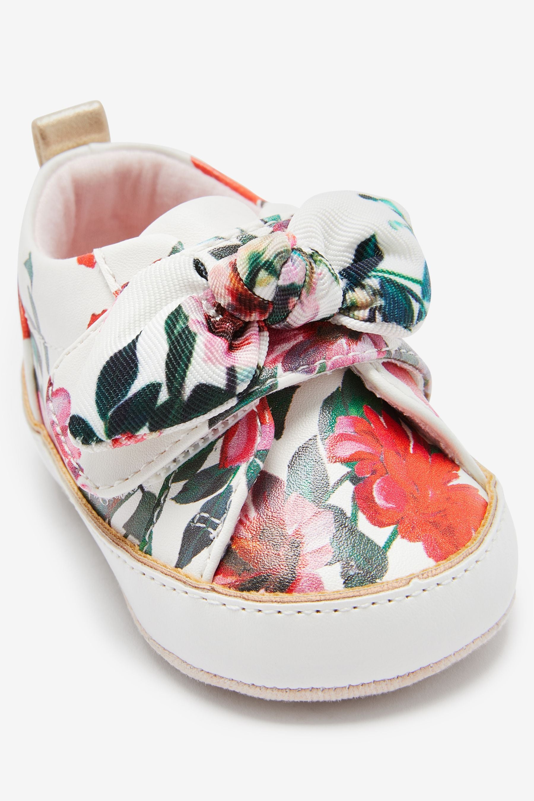 White Baker by Ted Baker White Print Bow Trainers