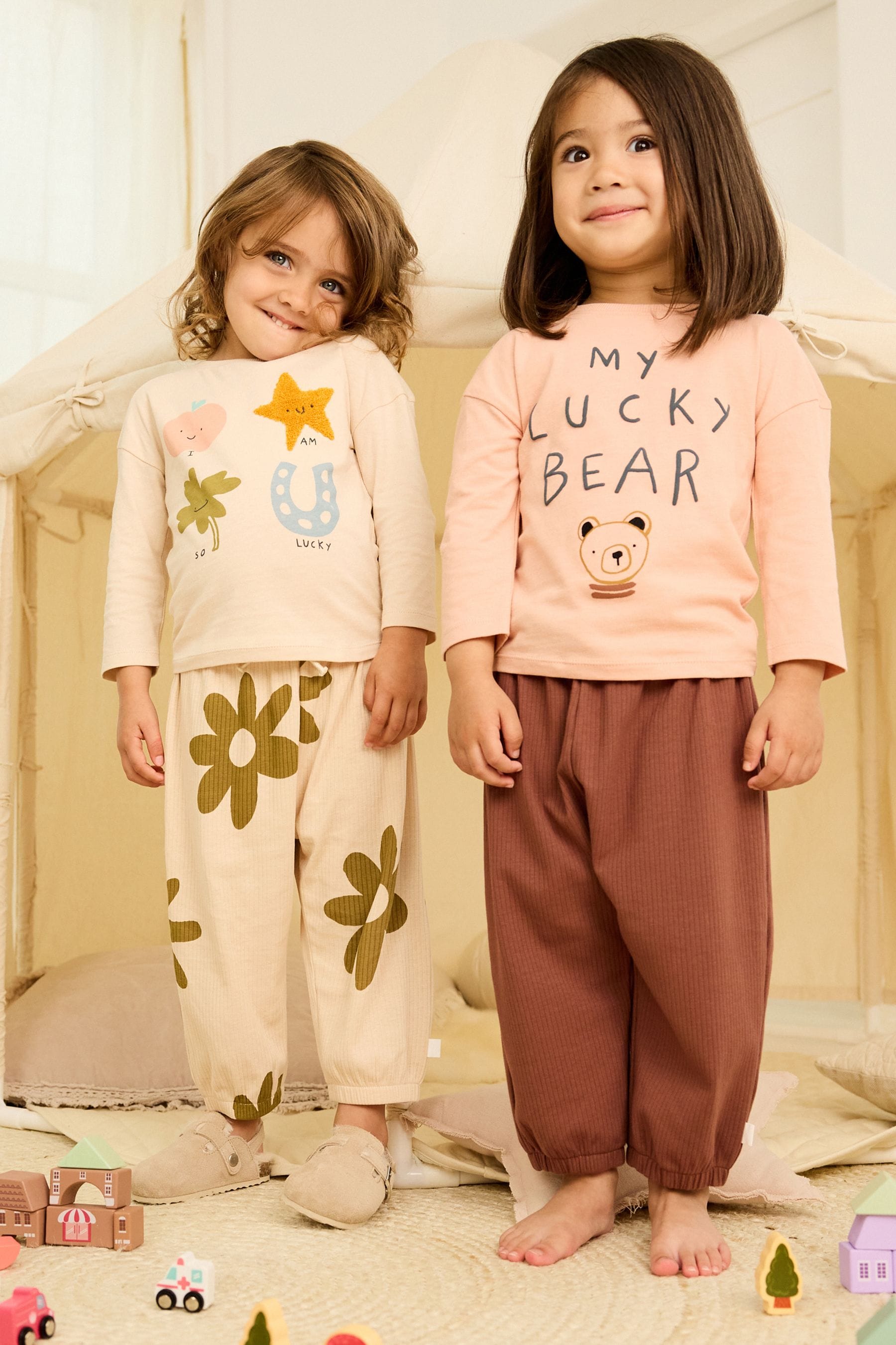 Neutral Jogger Pyjamas 2 Pack (9mths-8yrs)