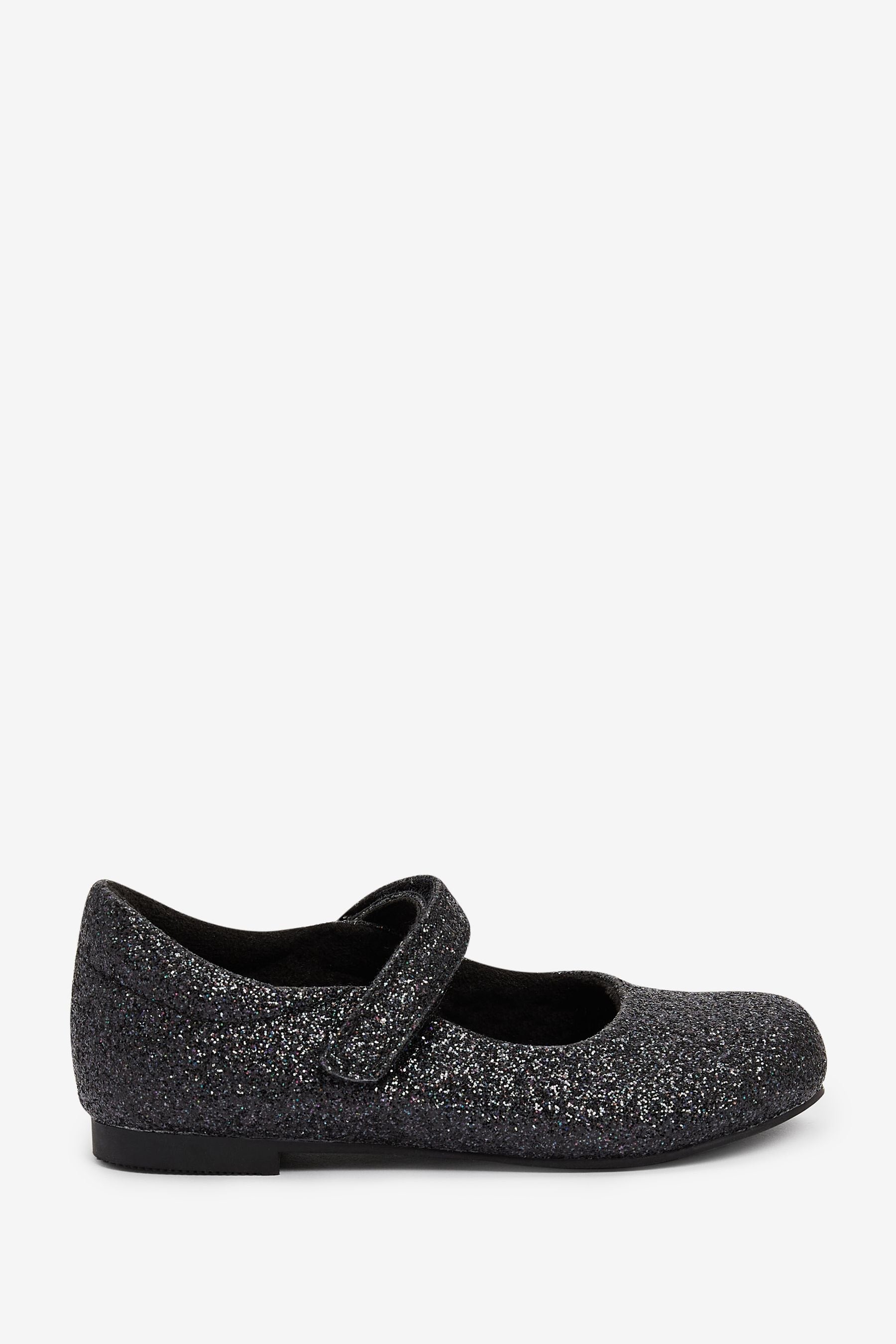 Black Glitter Mary Jane Occasion Shoes