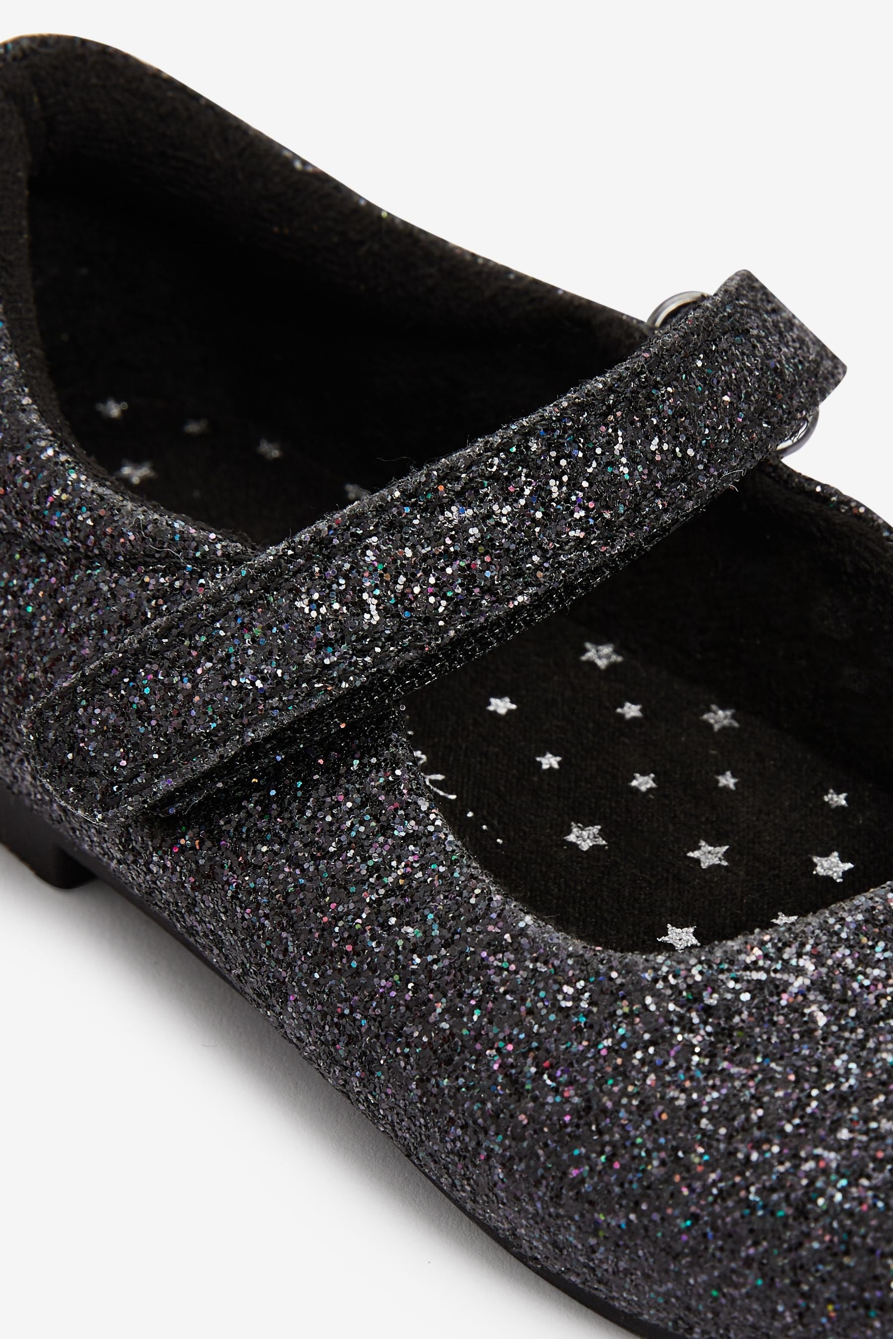 Black Glitter Mary Jane Occasion Shoes