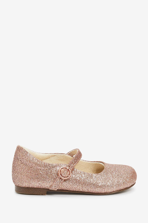 Pale Pink Glitter Mary Jane Occasion Shoes