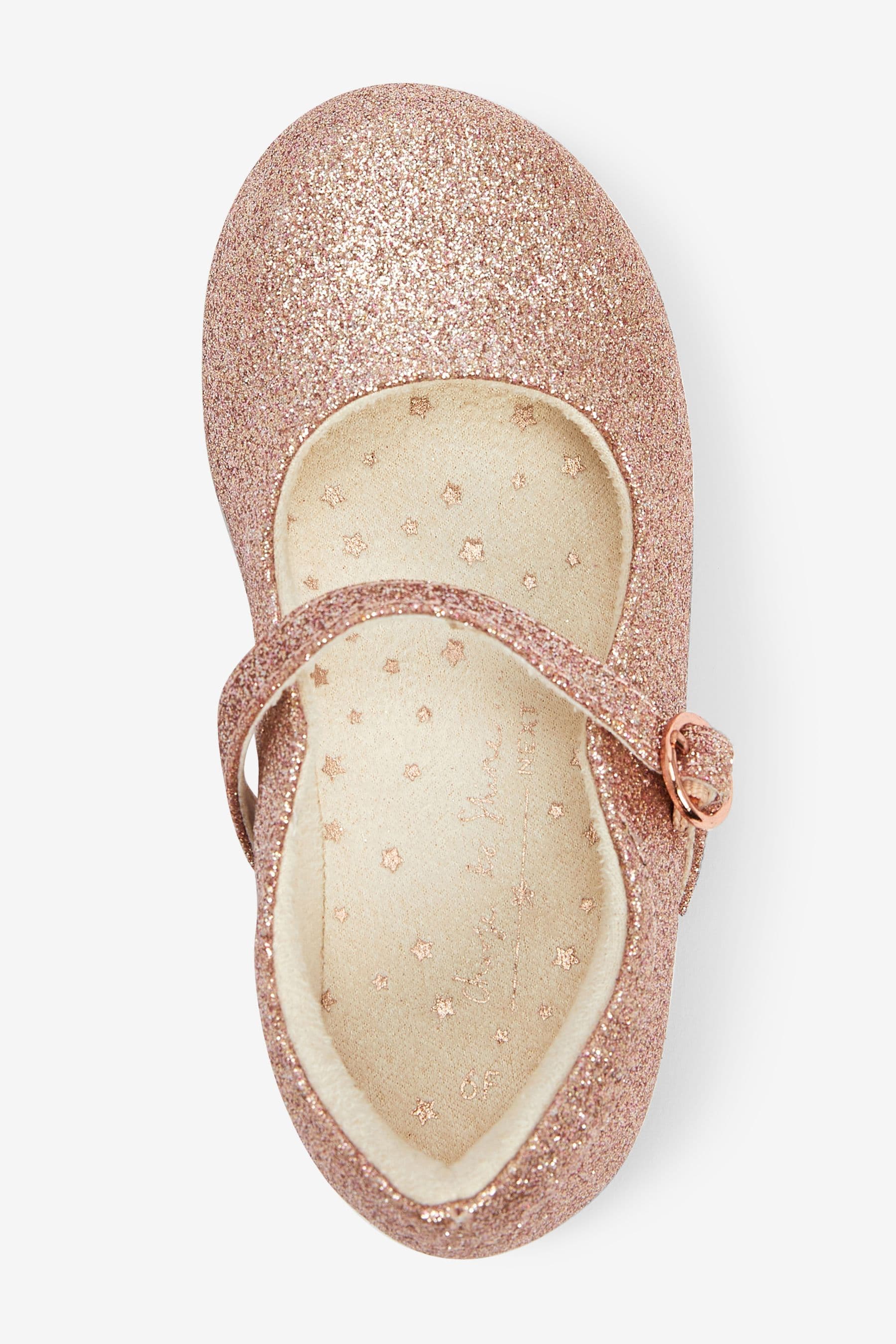 Pale Pink Glitter Mary Jane Occasion Shoes