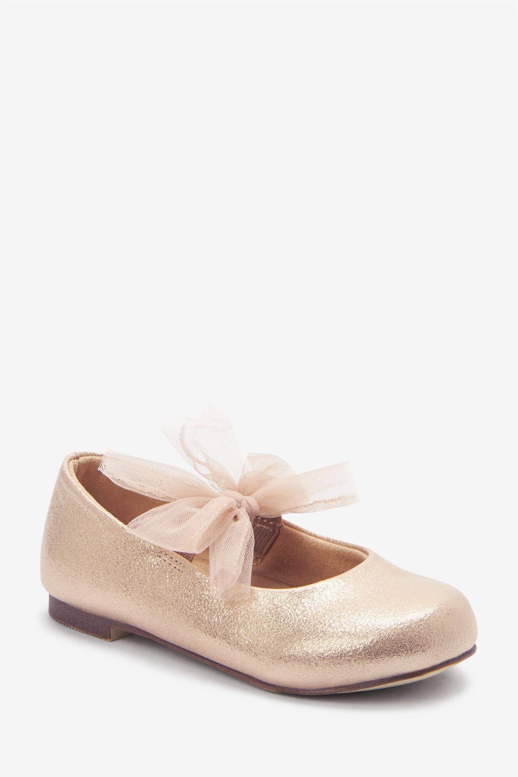 Gold Bow Mary Jane Occasion Shoes