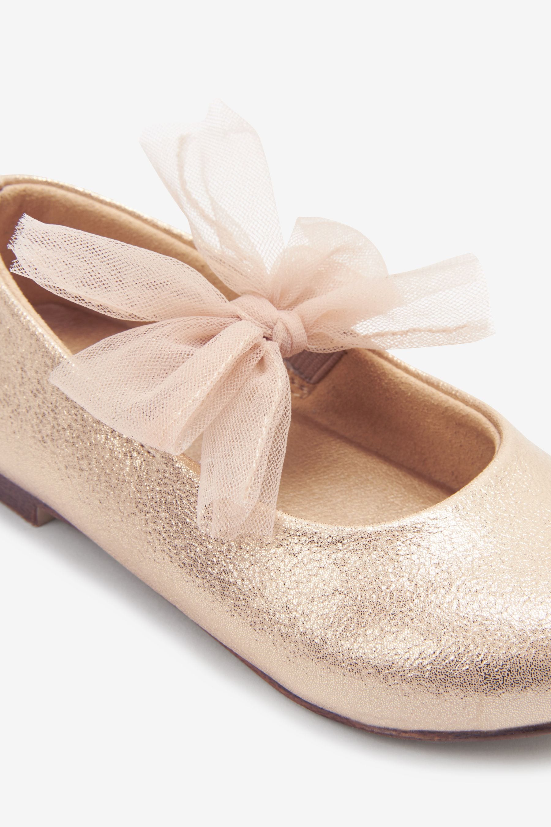 Gold Bow Mary Jane Occasion Shoes