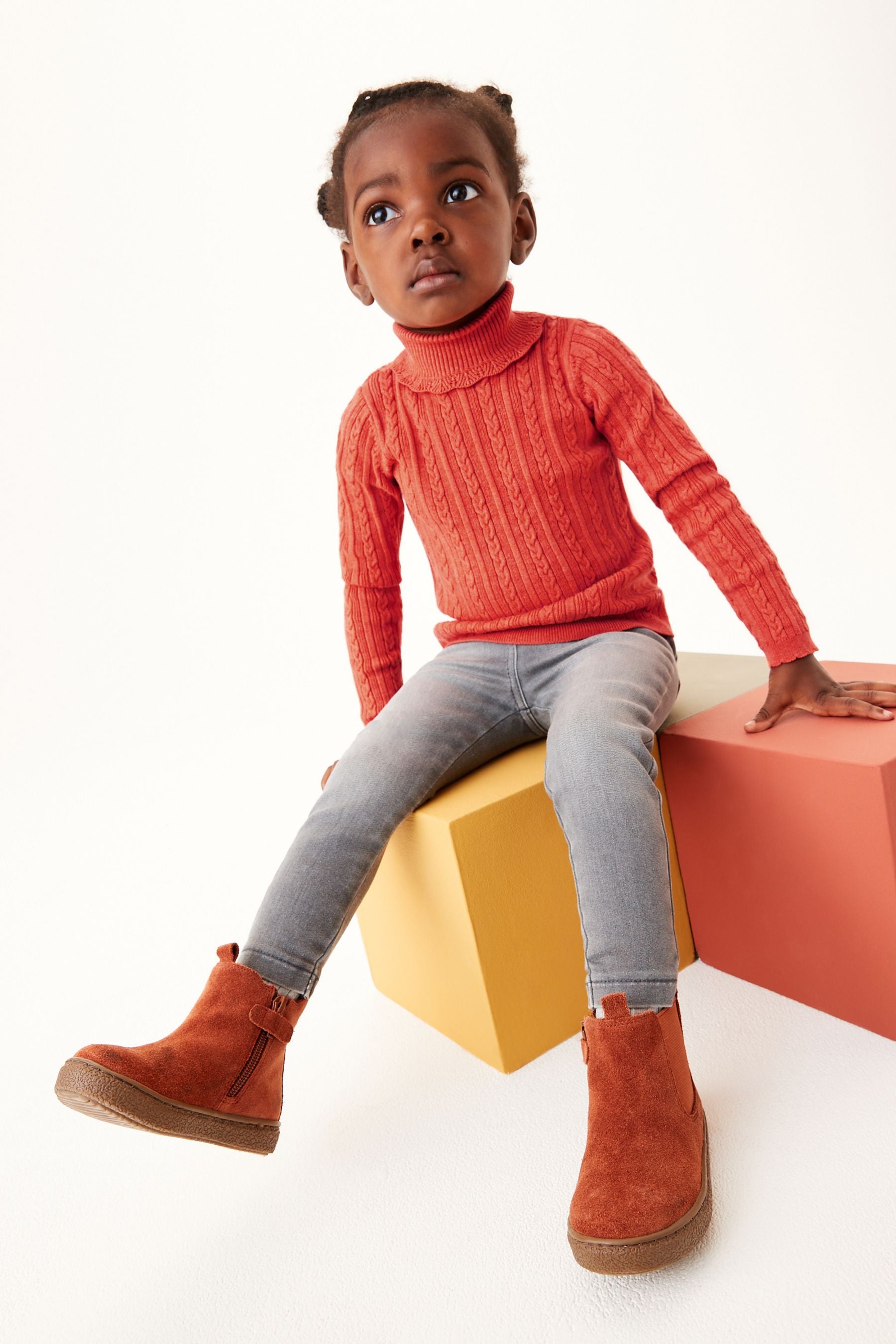 Orange Roll Neck Jumper (3mths-7yrs)