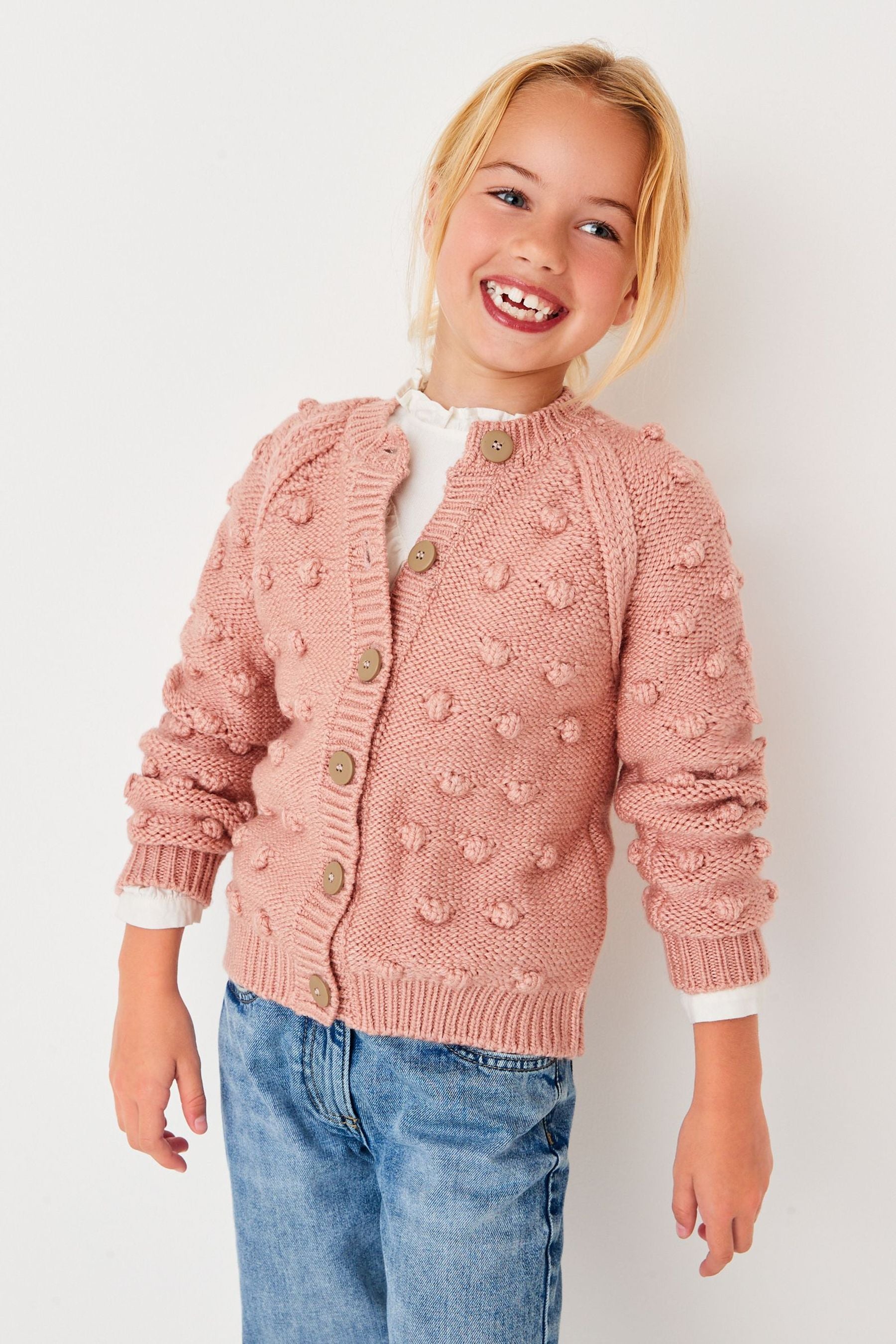 Pink Chunky Cardigan (3-16yrs)