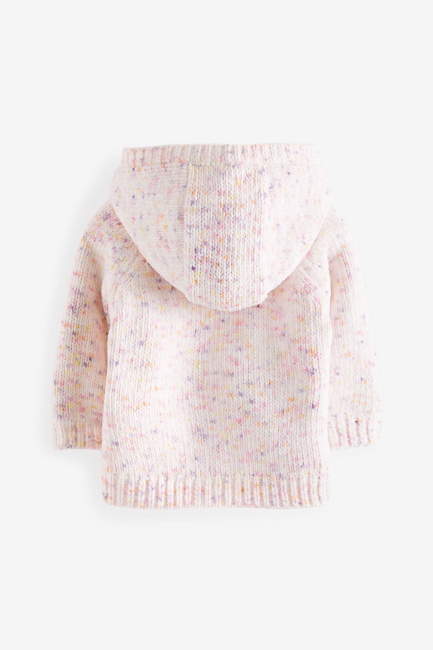 Pink Baby Knitted Fleece Lined Chenille Cardigan (0mths-2yrs)