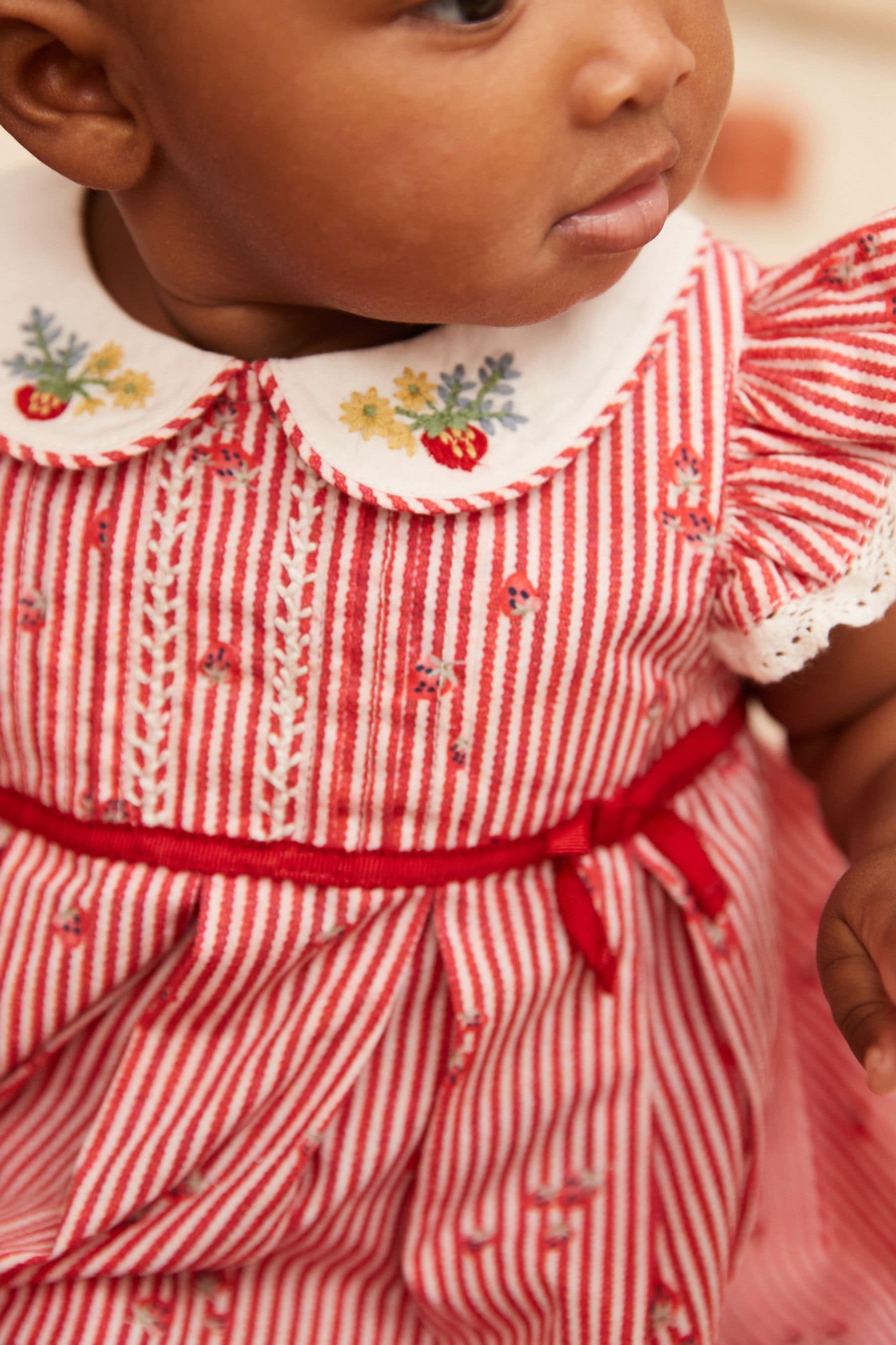 Red Strawberry Print Baby Woven Dress (0mths-2yrs)