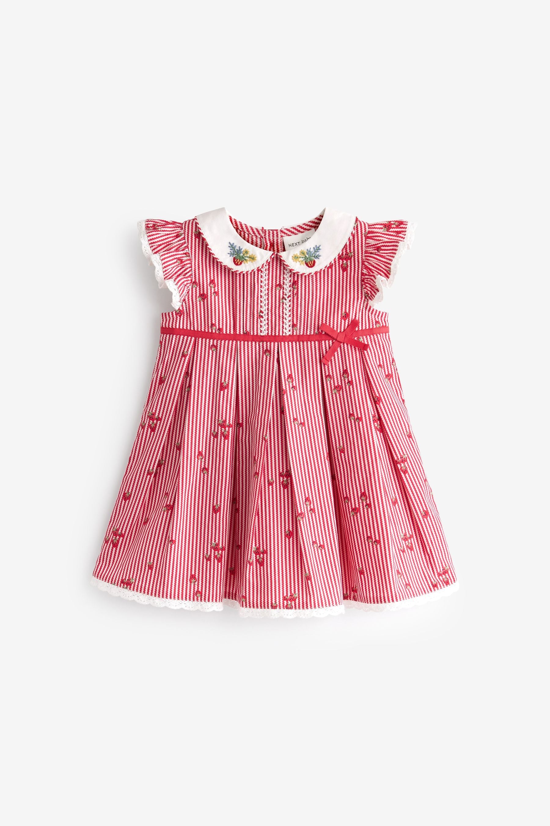 Red Strawberry Print Baby Woven Dress (0mths-2yrs)