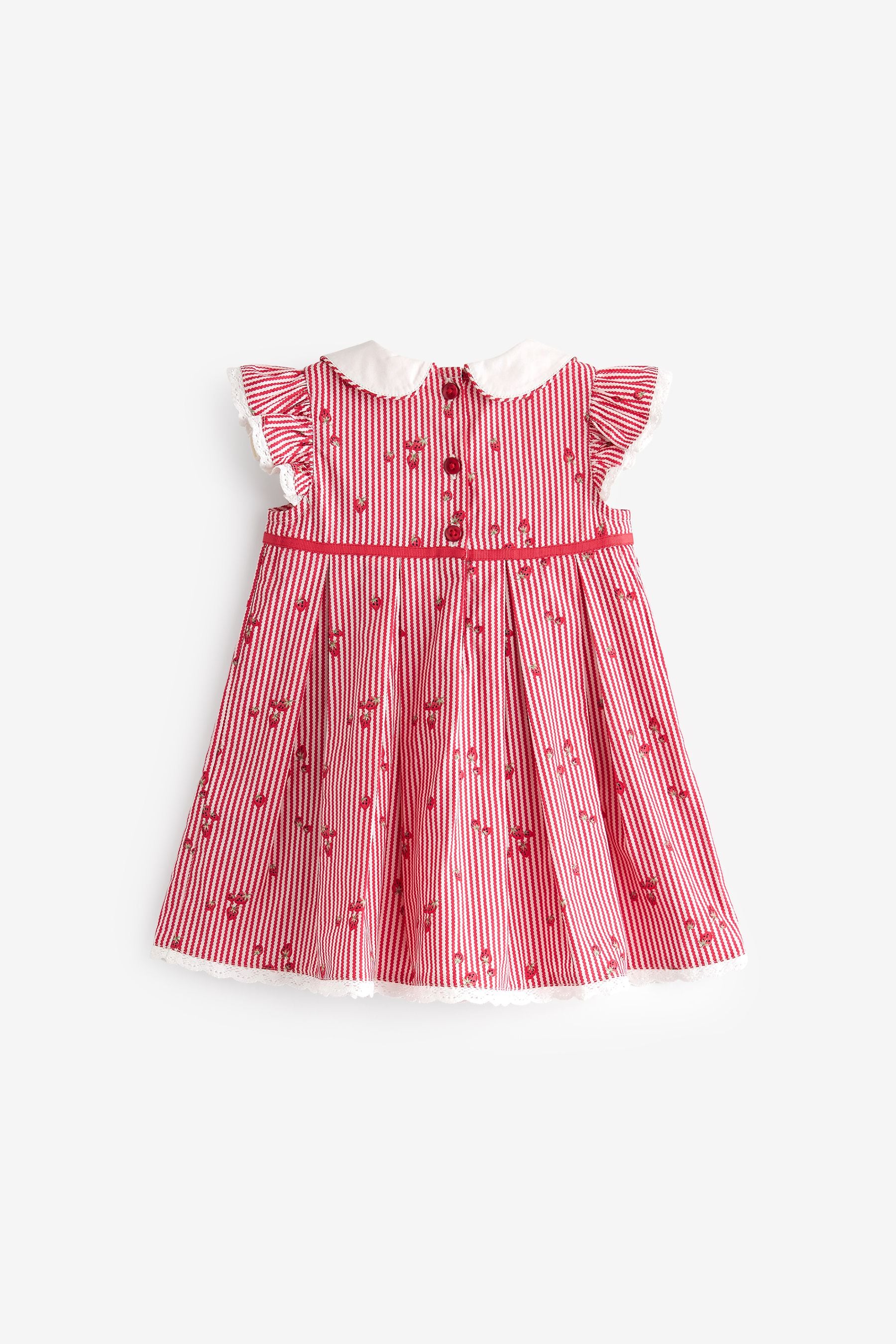 Red Strawberry Print Baby Woven Dress (0mths-2yrs)