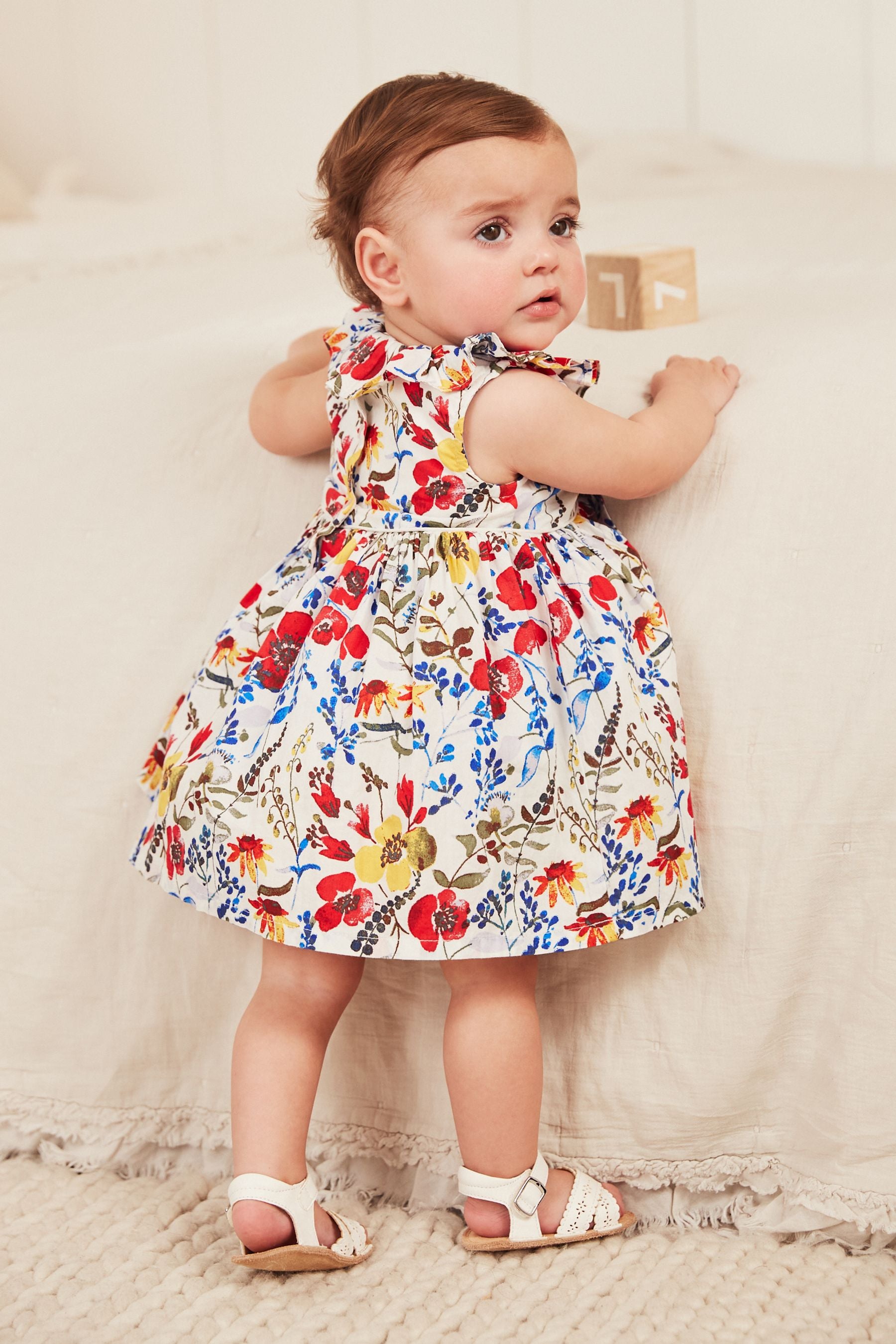 Red Baby Woven Prom Dress and Cardigan (0mths-2yrs)