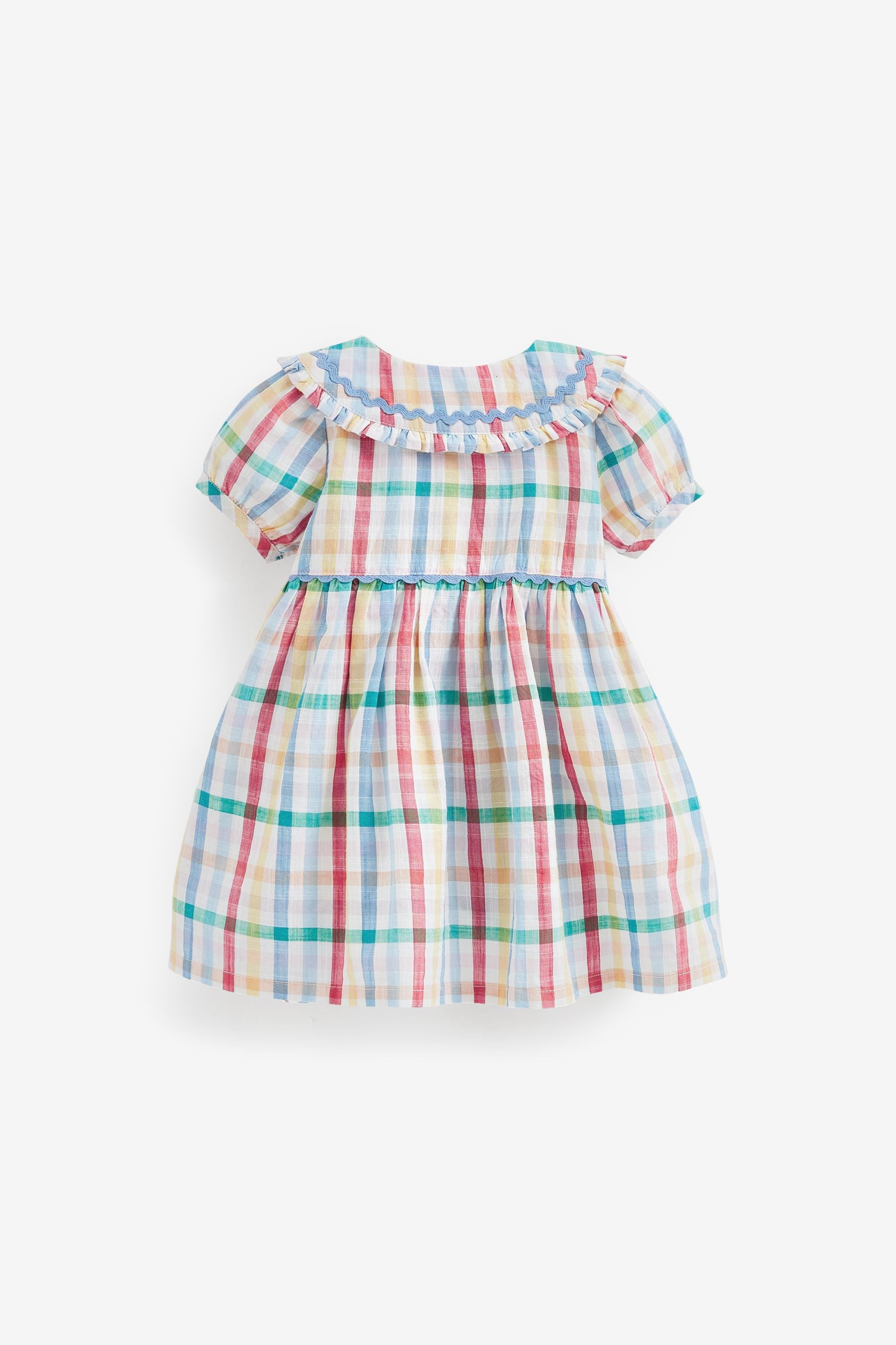 Multi Bright Gingham Baby Woven Collared Dress (0mths-2yrs)