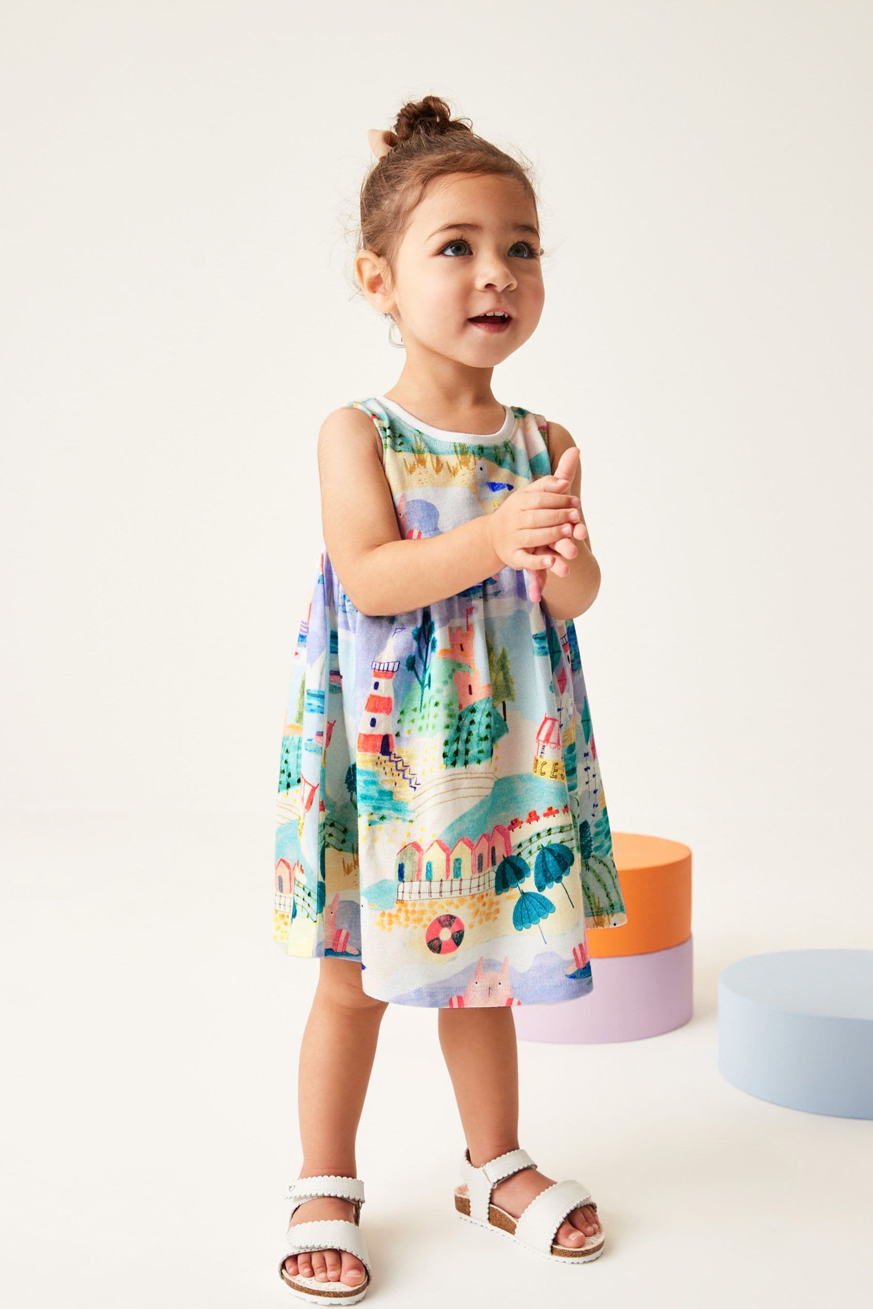 Seaside Print Sleeveless Jersey Dress (3mths-7yrs)