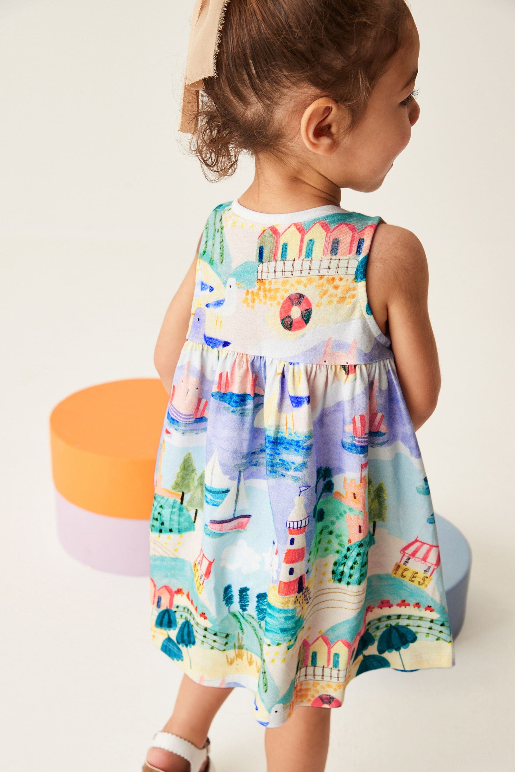 Seaside Print Sleeveless Jersey Dress (3mths-7yrs)