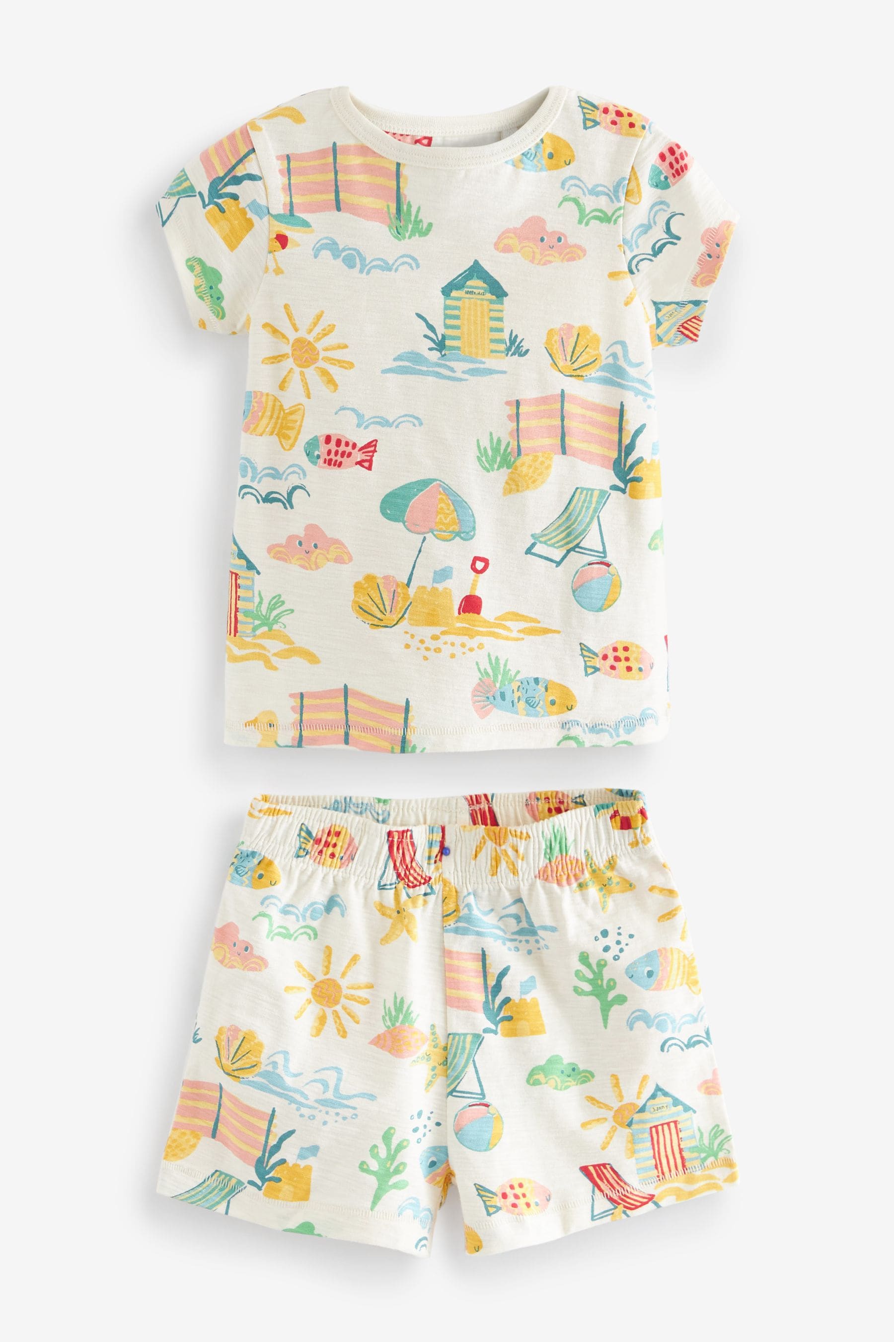 Multi Pastel Beach Character Short Pyjamas 3 Pack (9mths-16yrs)