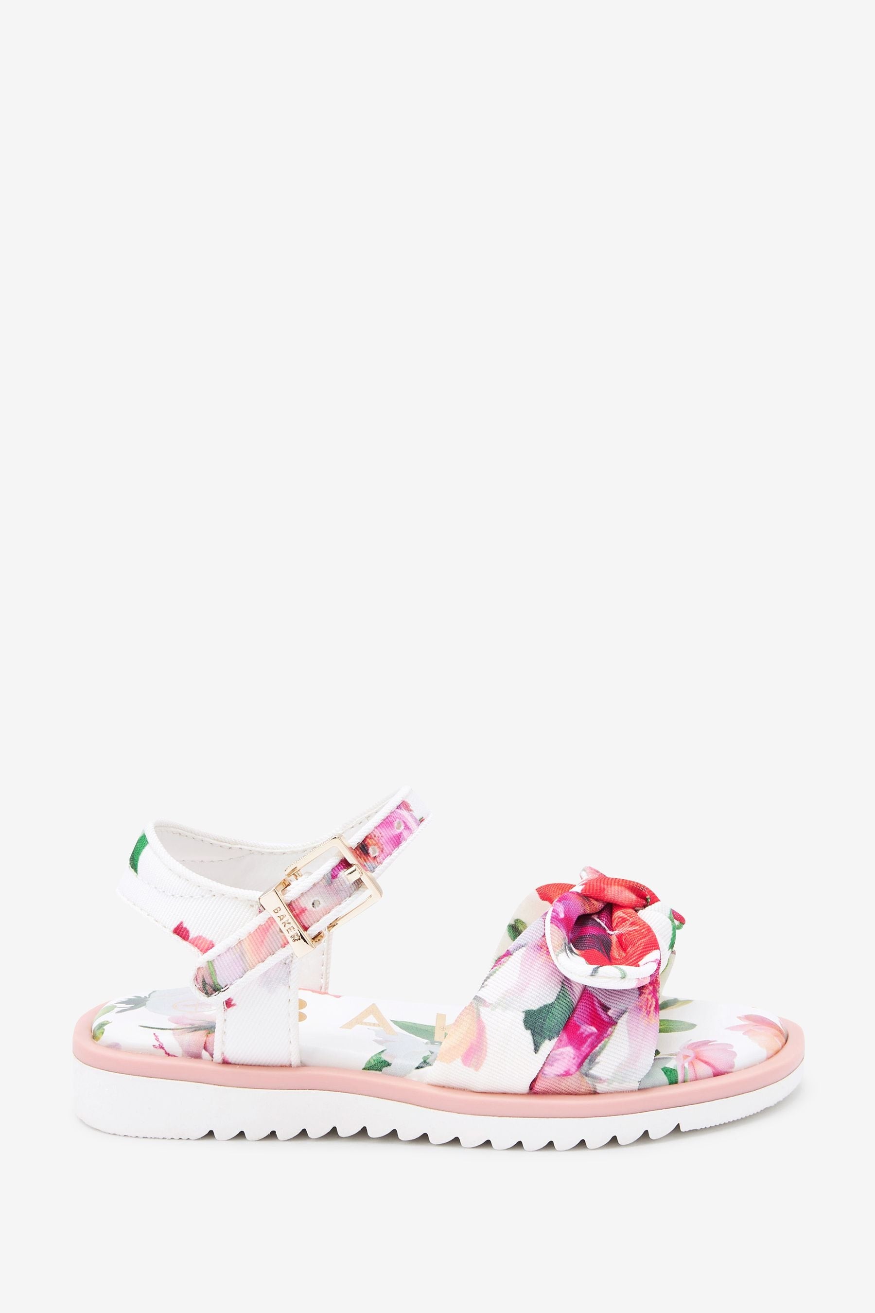 White Baker by Ted Baker White Floral Bow Sandals