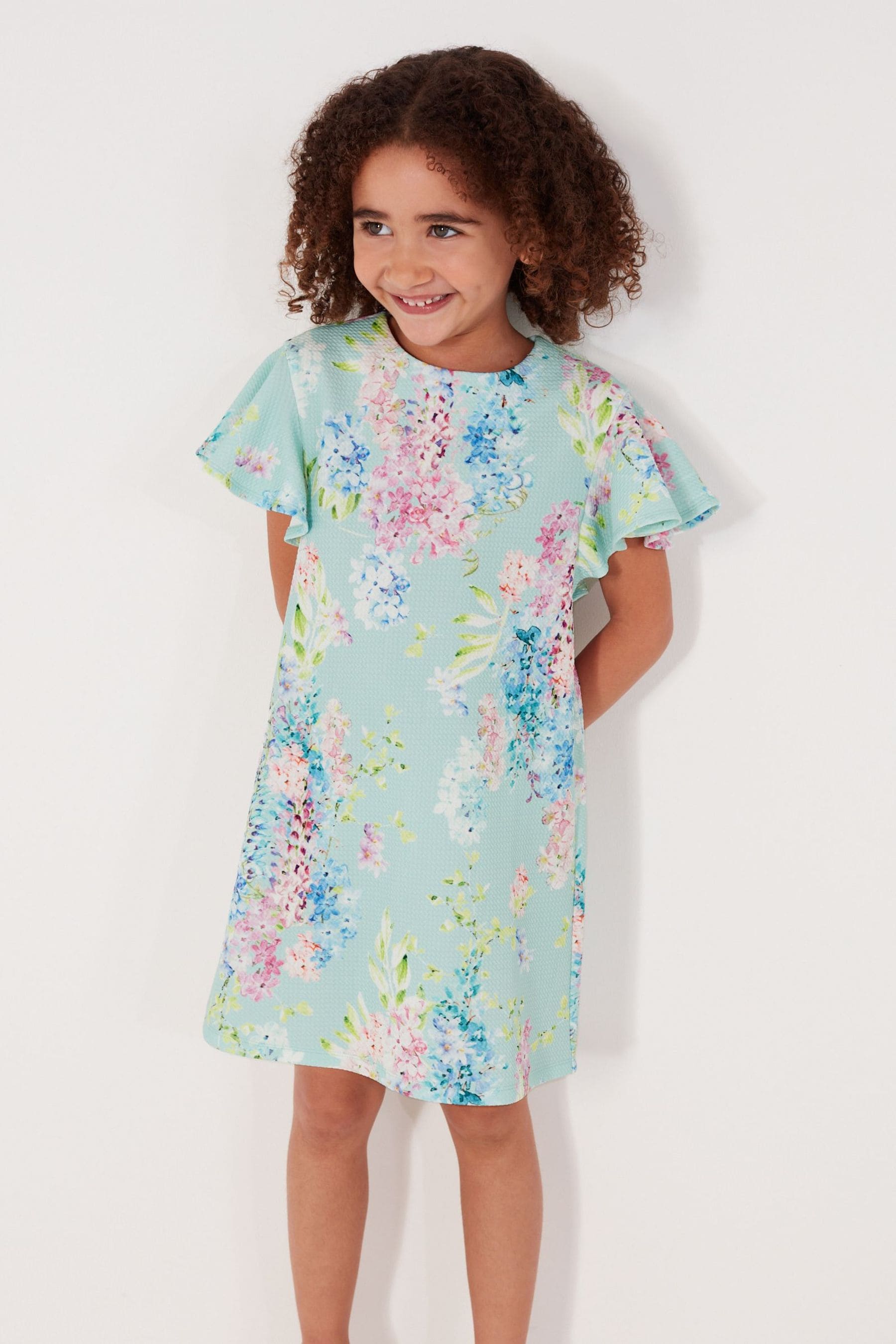 Mint Green/Blue/Soft Pink Floral Occasion Dress (1.5-16yrs)