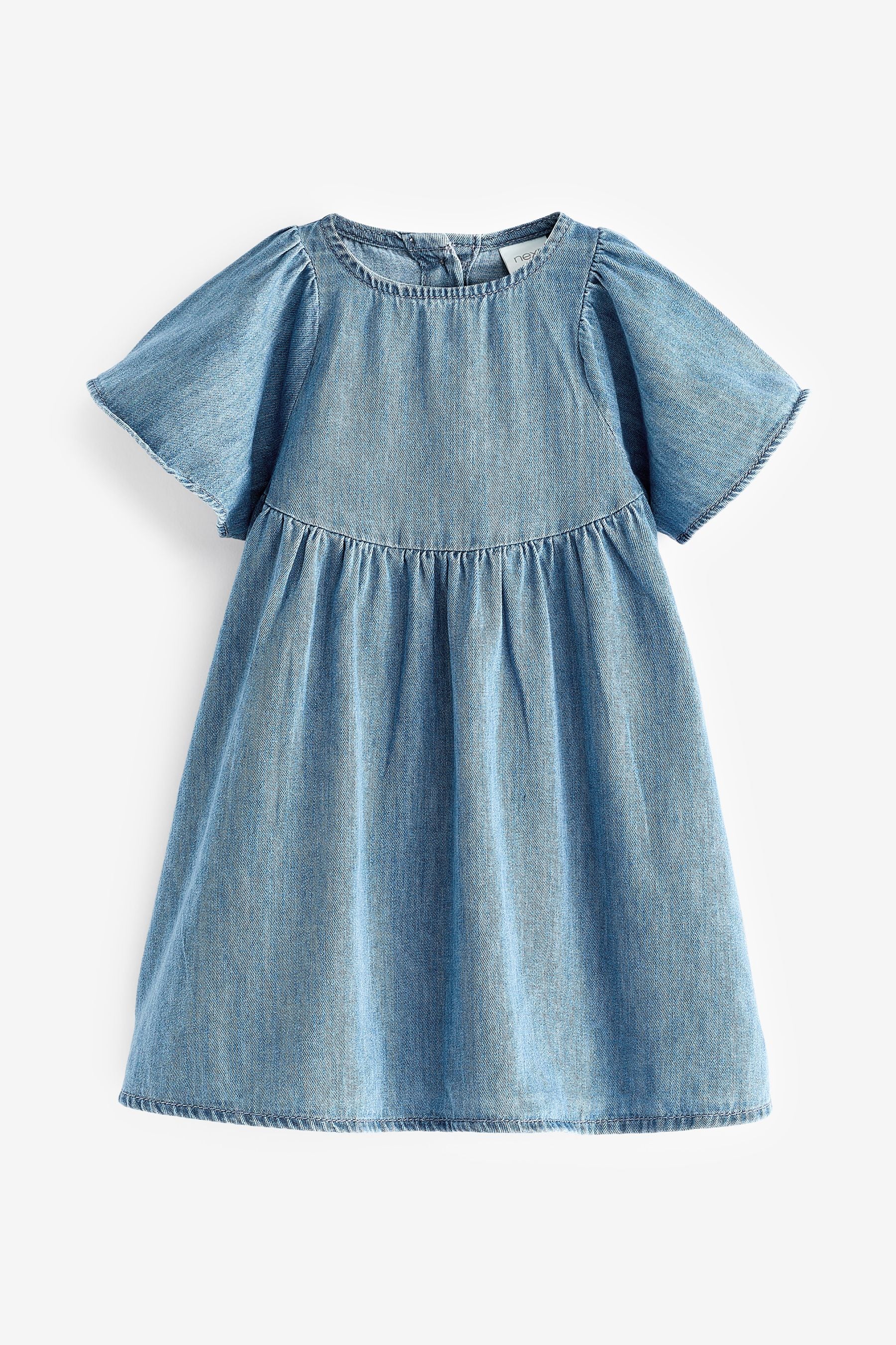 Blue Denim Angel Sleeve Cotton Dress (3mths-8yrs)