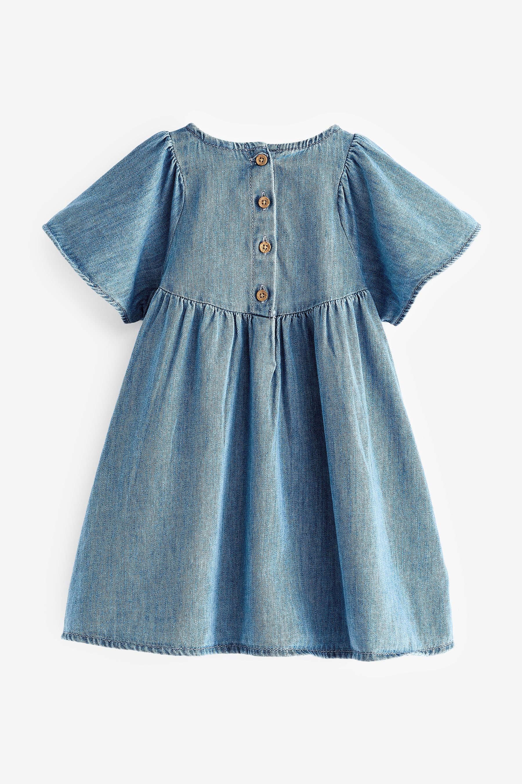 Blue Denim Angel Sleeve Cotton Dress (3mths-8yrs)