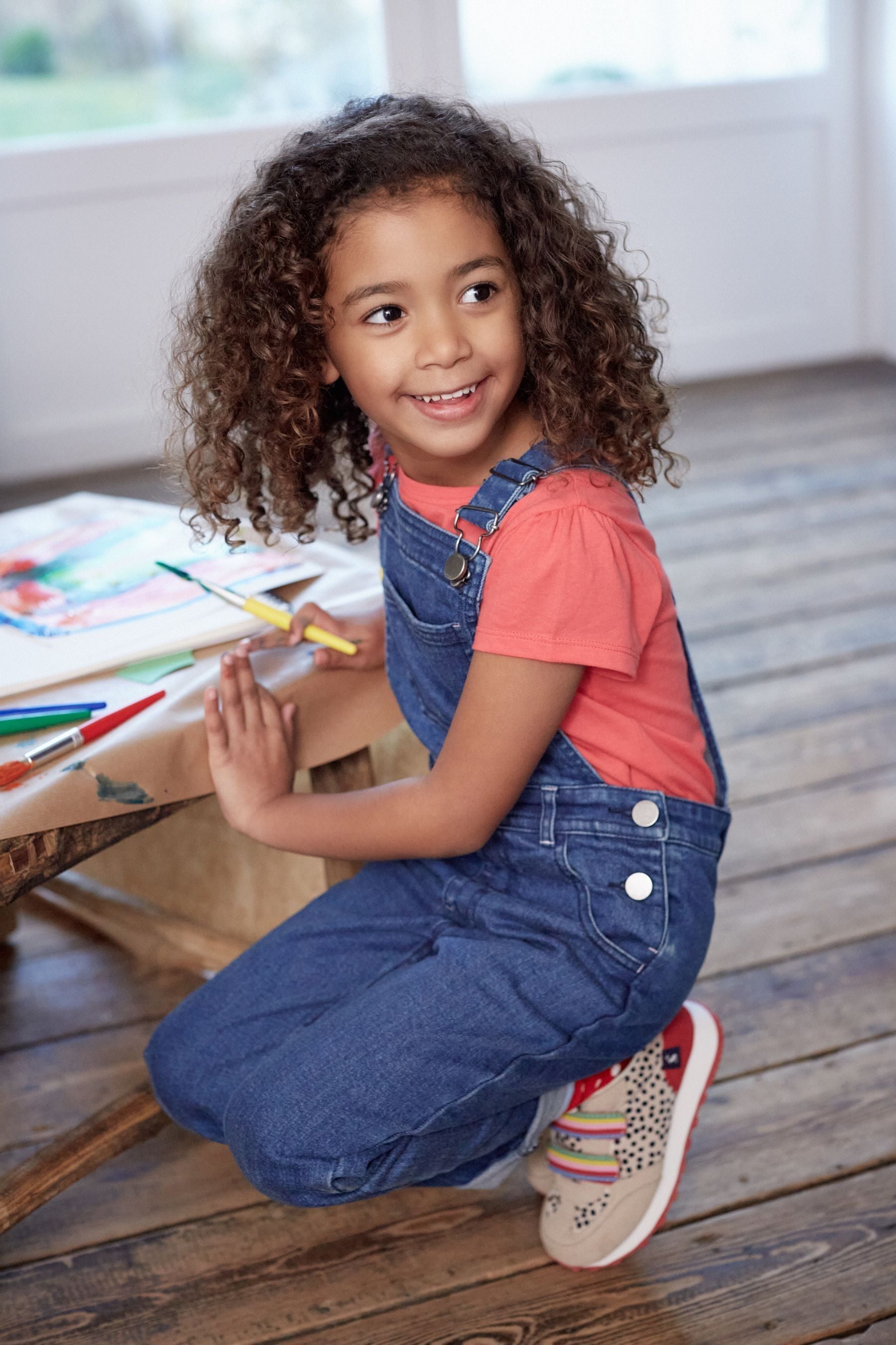 Joules Blue Dottie Woven Dungarees