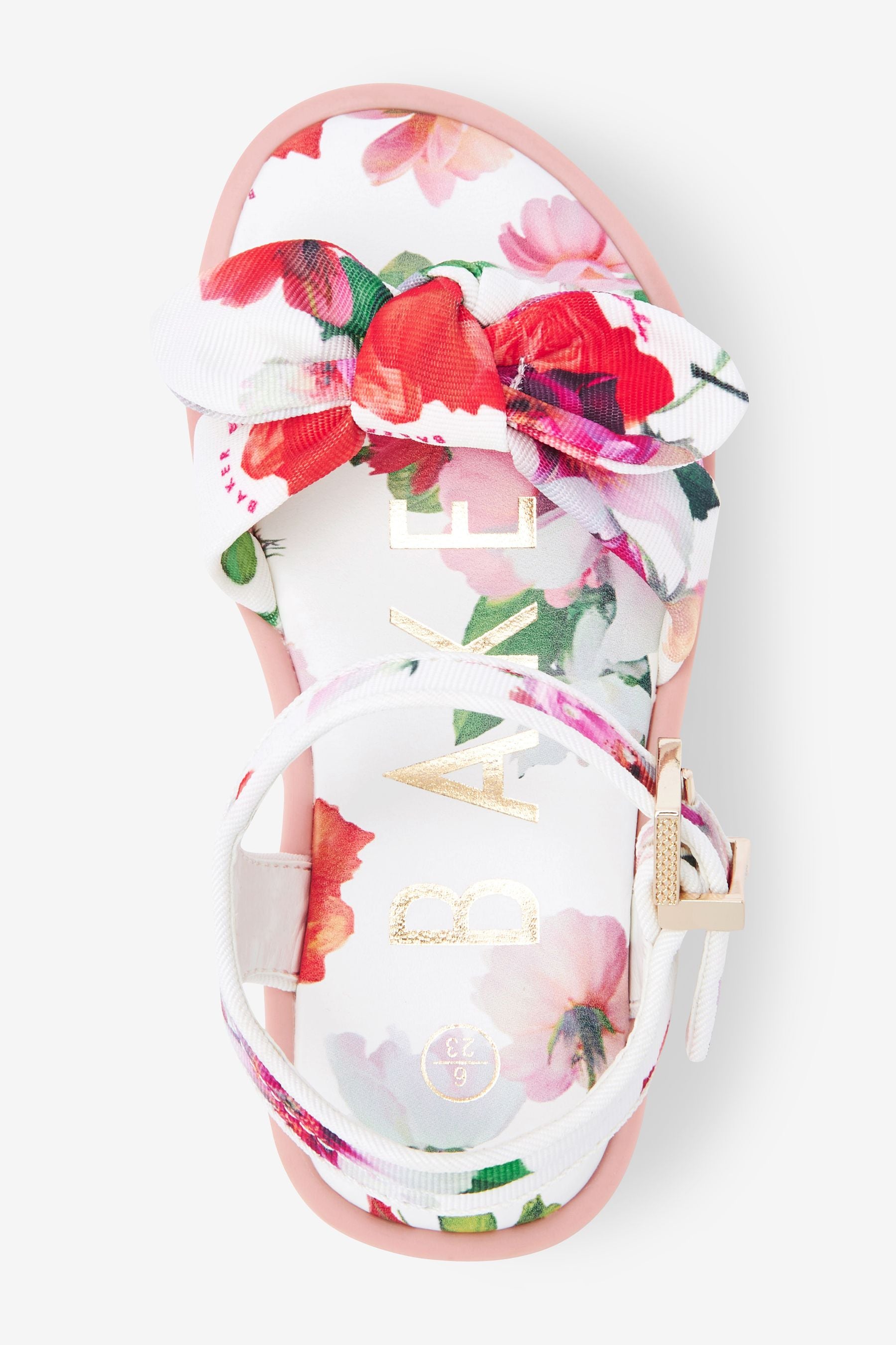 White Baker by Ted Baker White Floral Bow Sandals