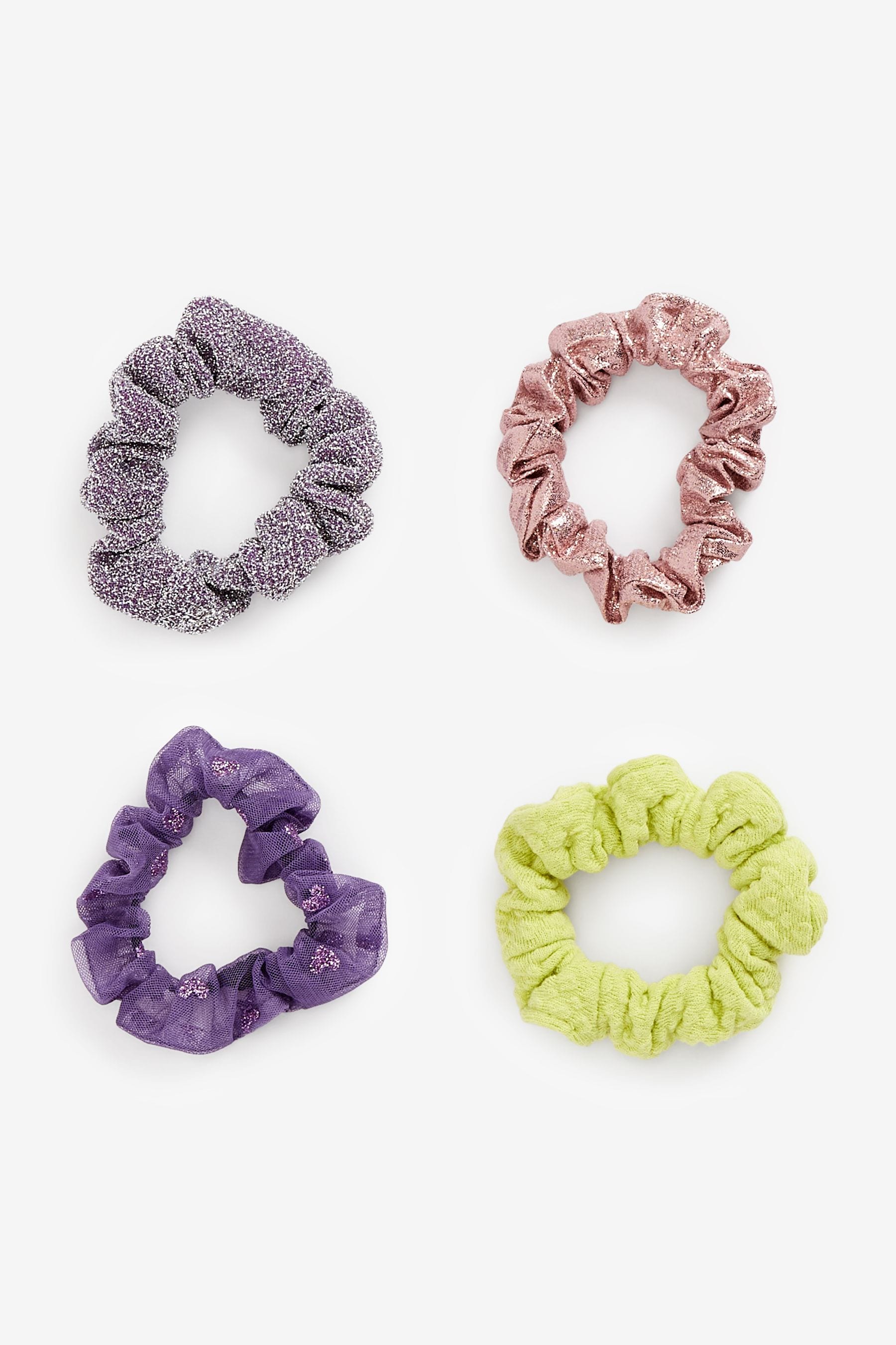 Metallic Mini Scrunchies 4 Pack