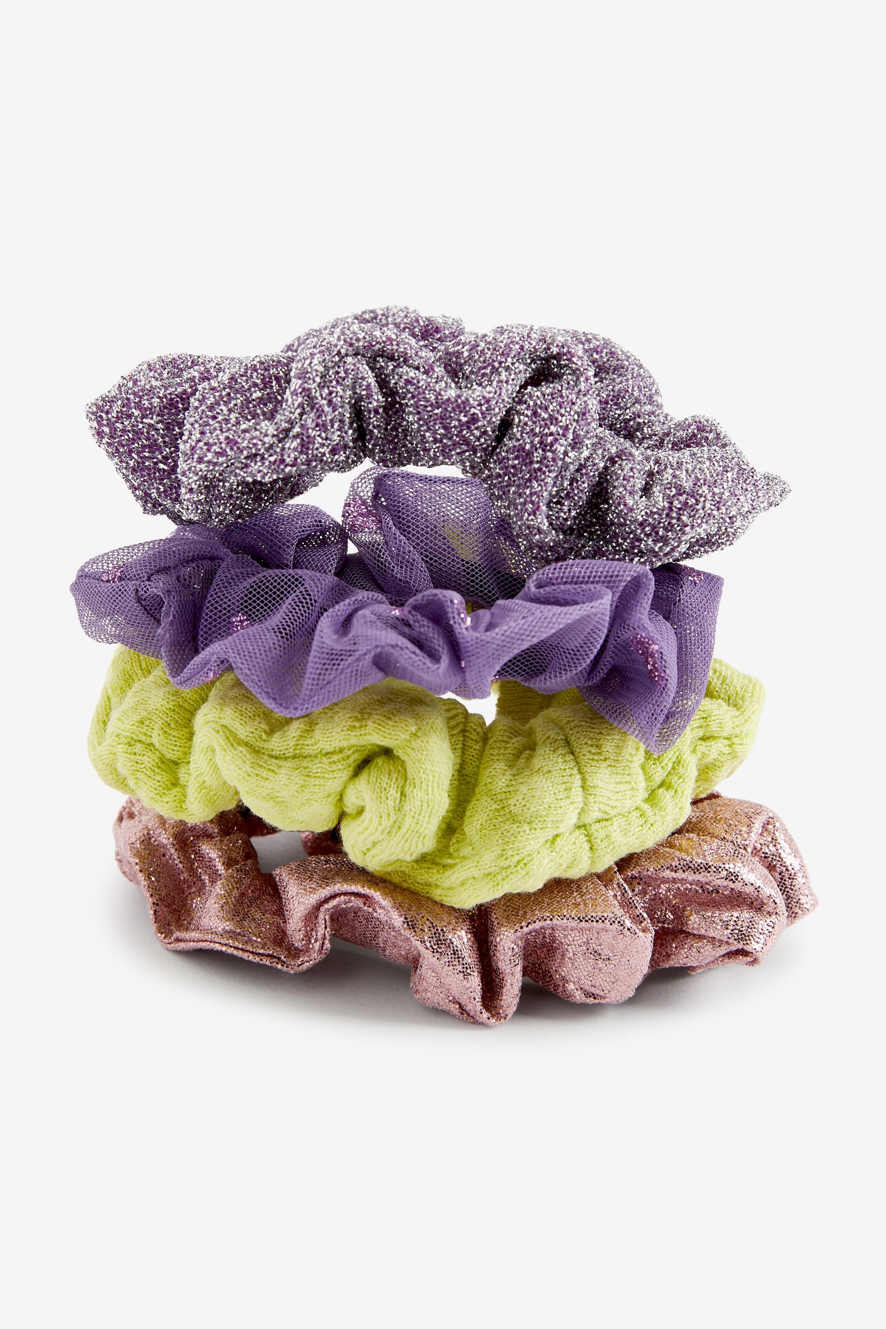 Metallic Mini Scrunchies 4 Pack