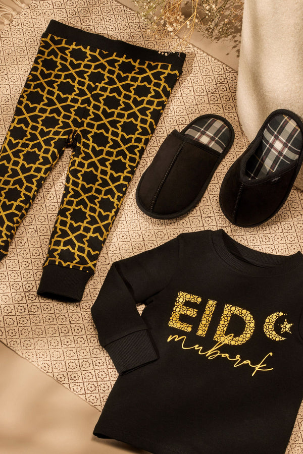 Black/Gold EID Short Pyjamas (9mths-16yrs)