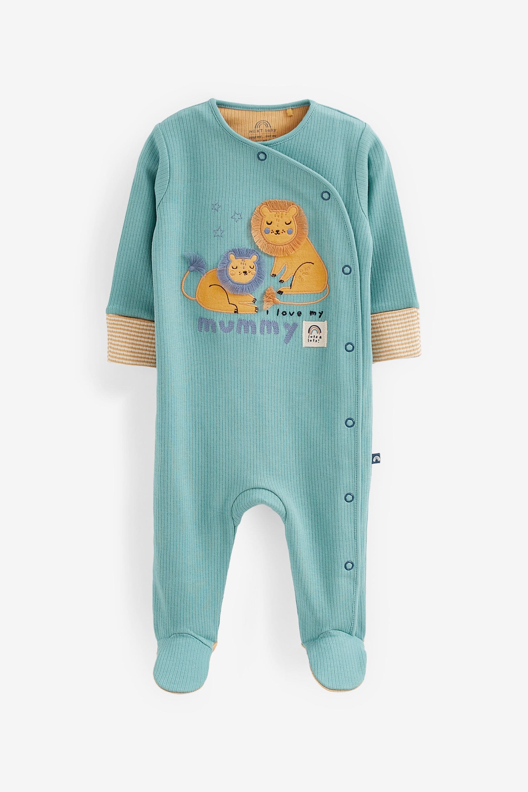 Mummy Blue Baby Character Footed Sleepsuit (0-2yrs)