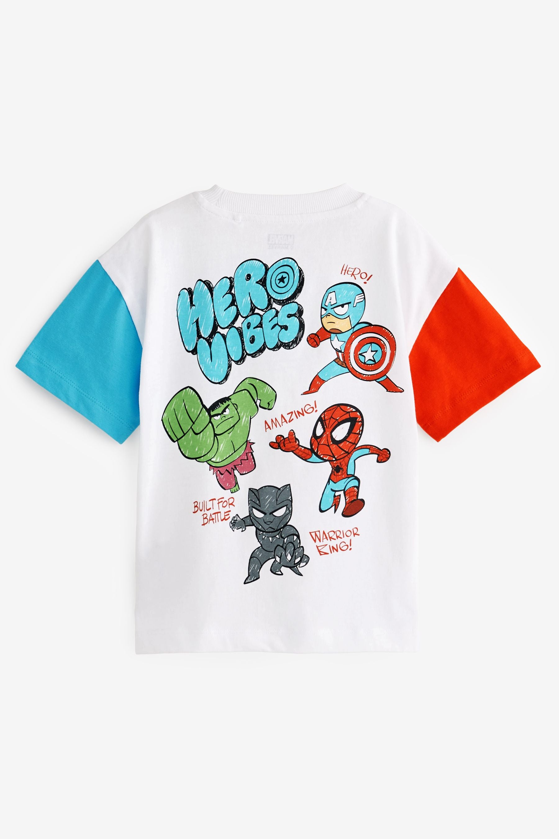 Marvel White/Red Back Print Colourblock Short Sleeve License T-Shirt (9mths-8yrs)