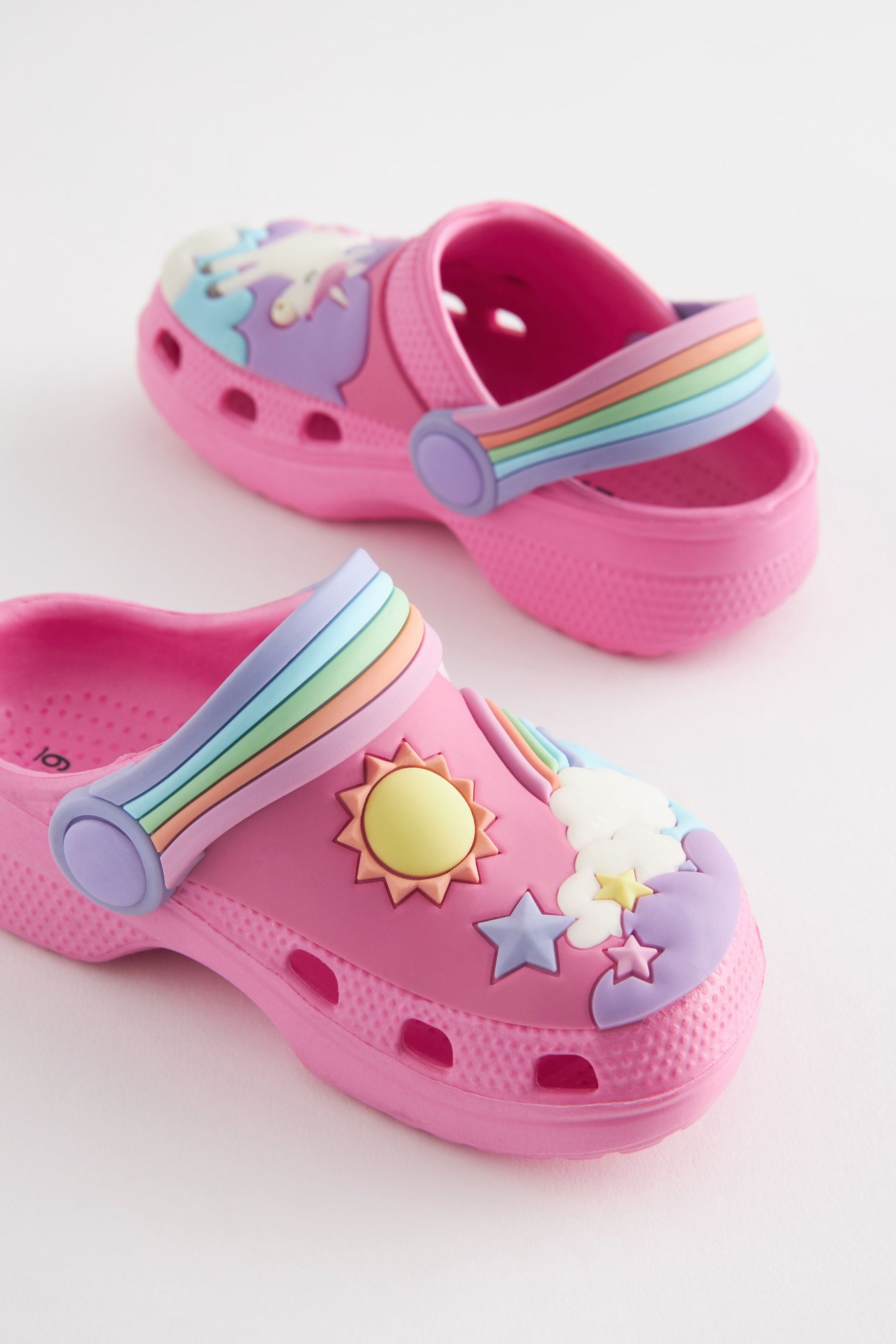 Pink Unicorn Clogs With Ankle Strap