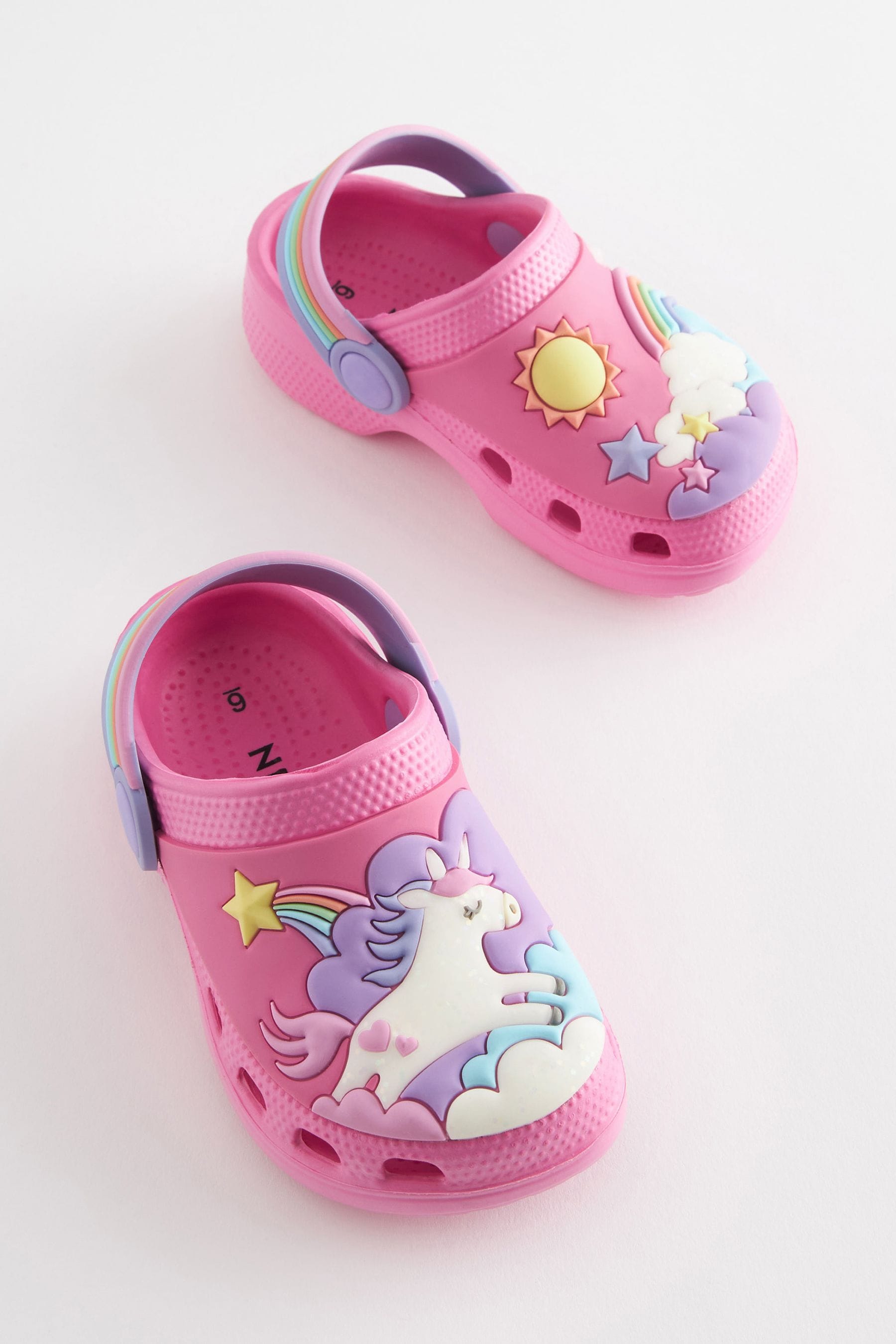 Pink Unicorn Clogs With Ankle Strap