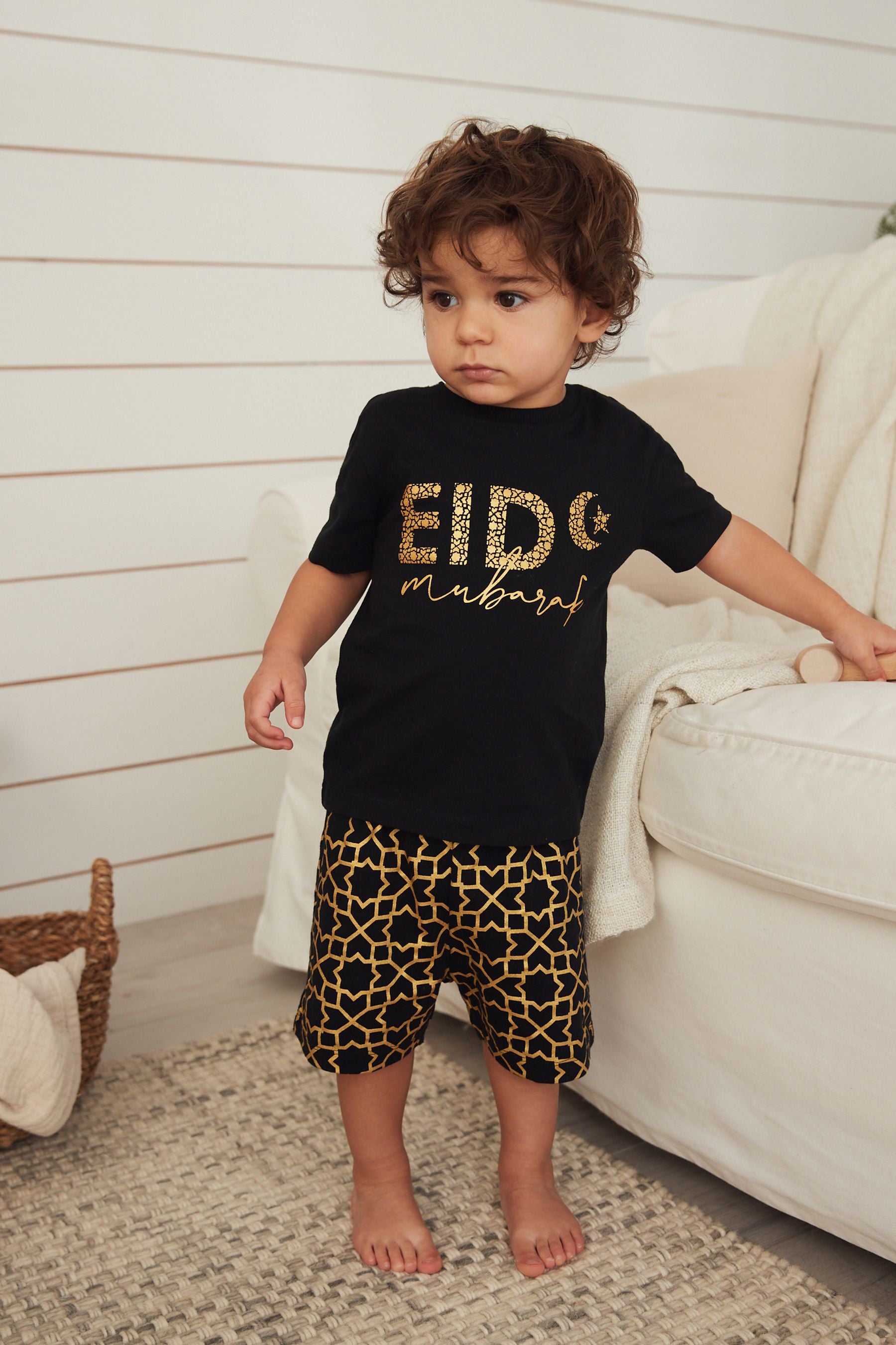 Black/Gold EID Short Pyjamas (9mths-16yrs)