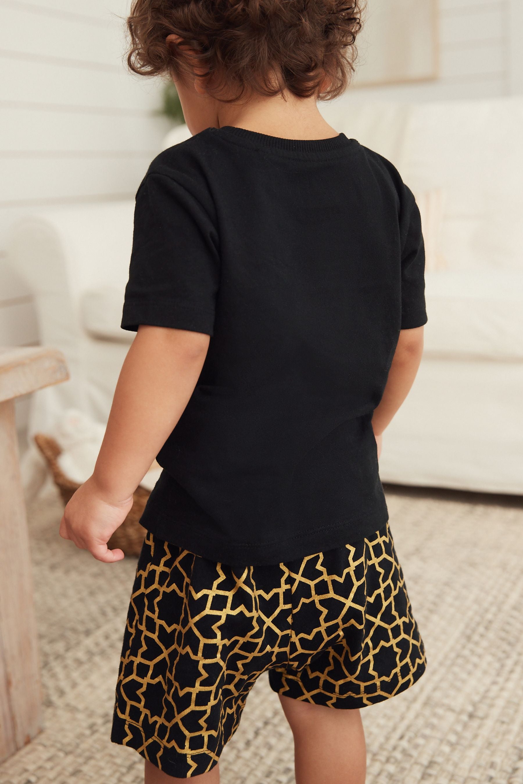 Black/Gold EID Short Pyjamas (9mths-16yrs)