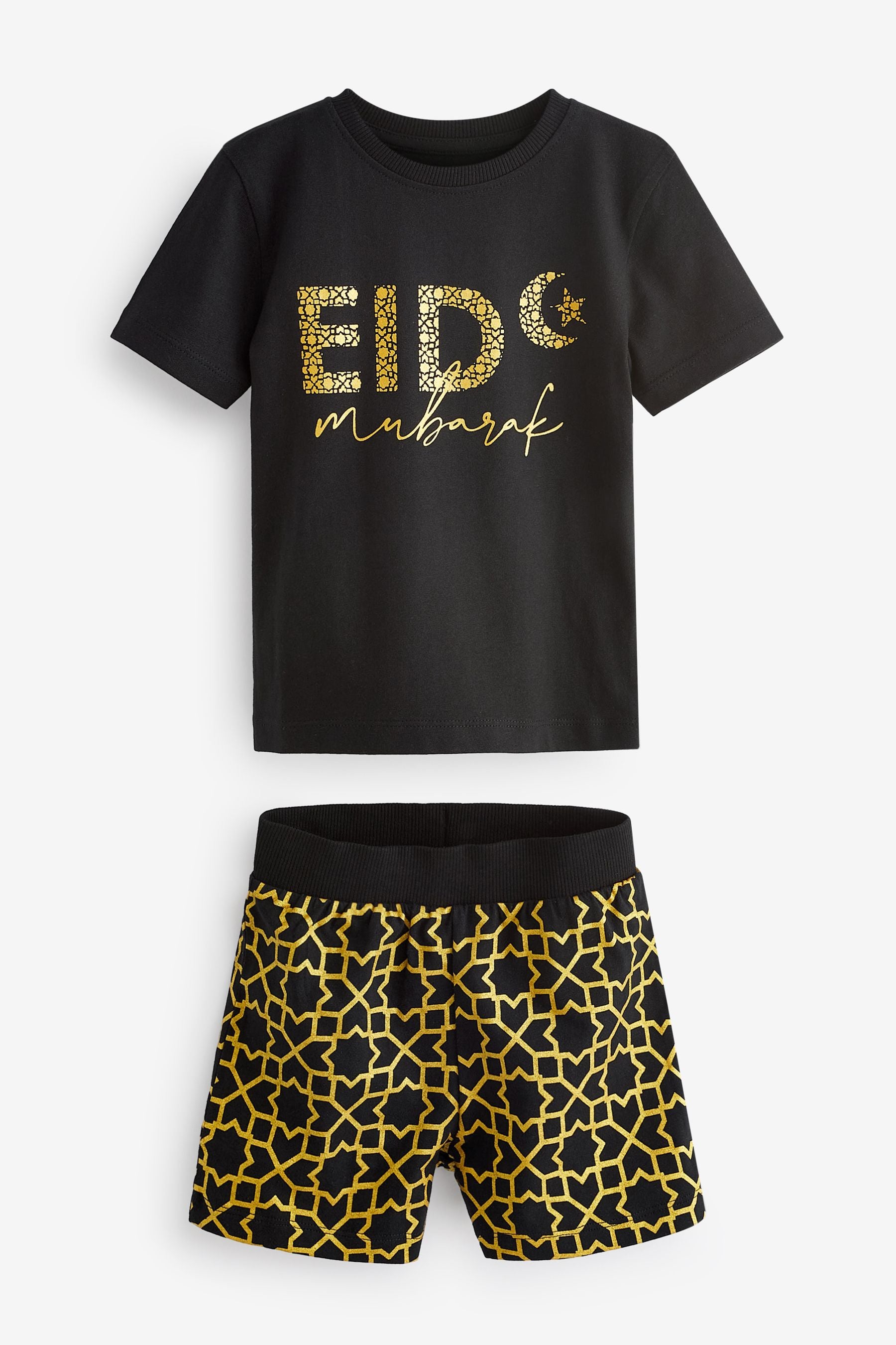 Black/Gold EID Short Pyjamas (9mths-16yrs)