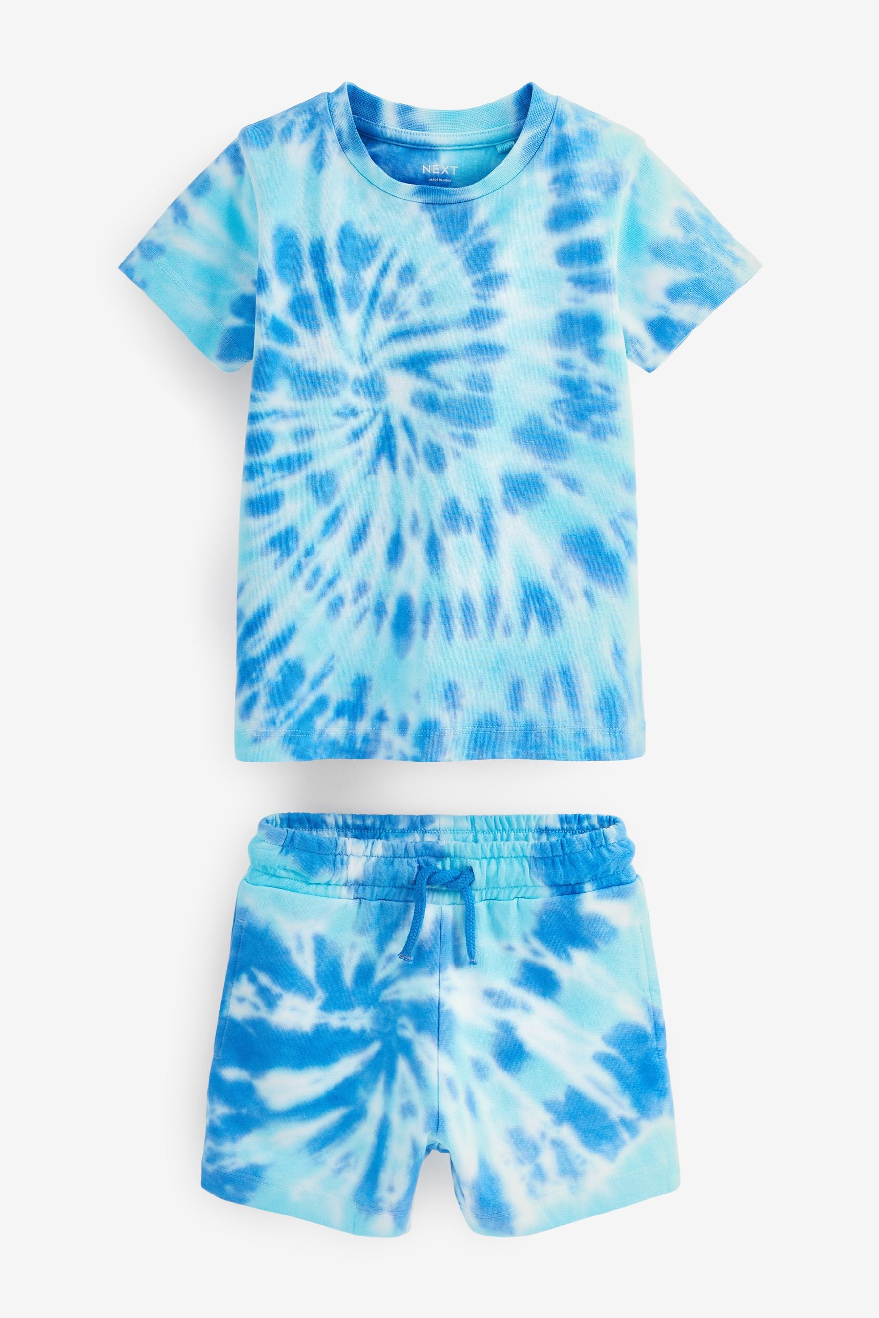 Blue Tie Dye All-Over Printed T-Shirt and Shorts Set (3mths-7yrs)