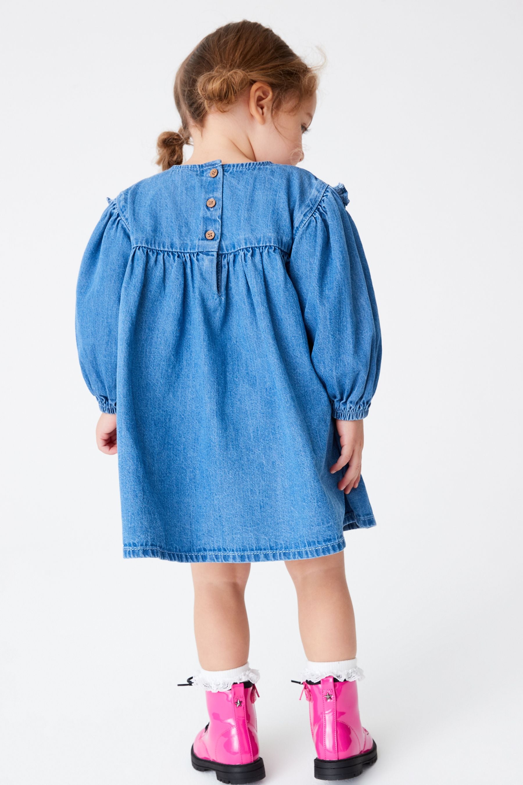 Blue Embroidered Denim Dress (3mths-7yrs)