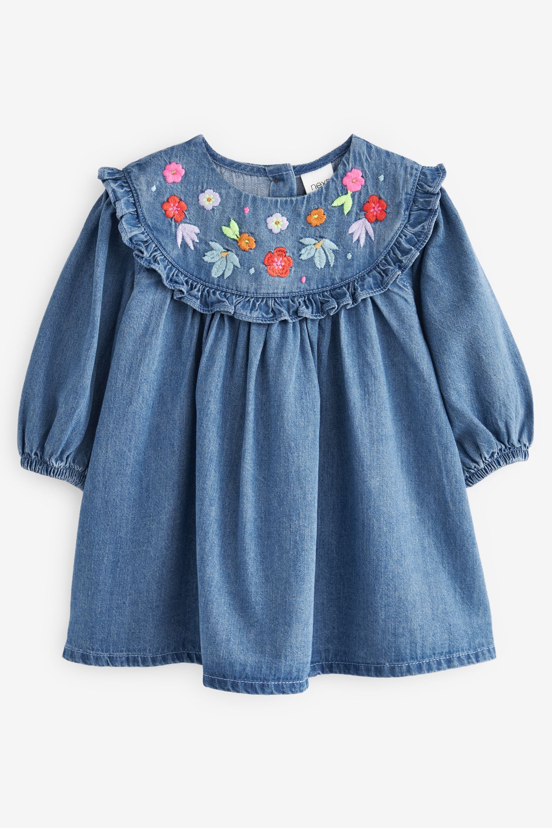 Blue Embroidered Denim Dress (3mths-7yrs)